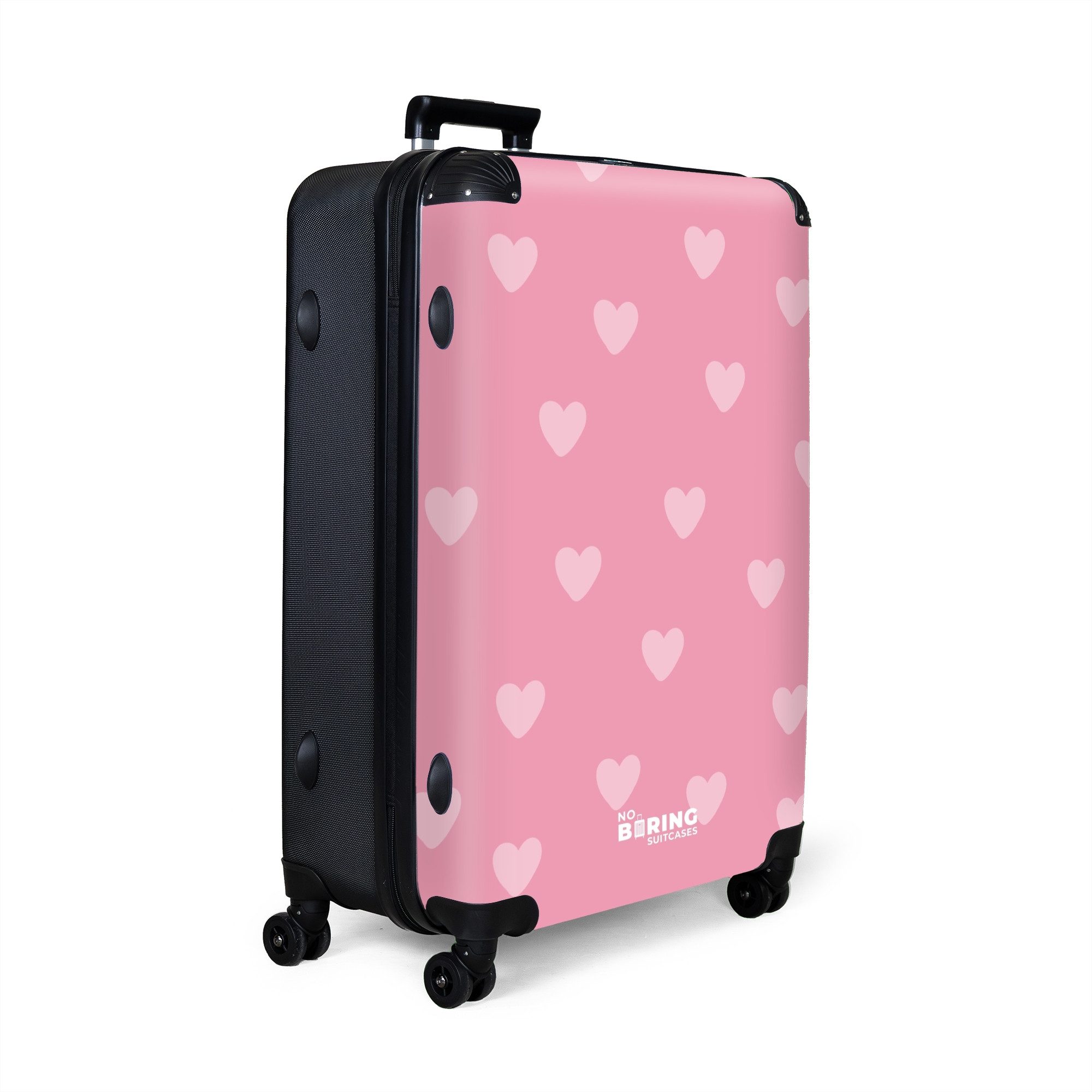 NoBoringSuitcases.com© Hartschalen-Trolley Herzen - Rosa 77 günstig online kaufen