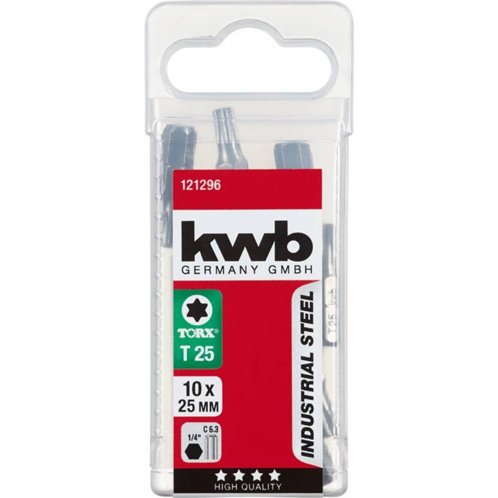 kwb Torx-Bit 10er TX 25 Industrial Steel Bit-Set, 25 mm Bits, 1/4 121296