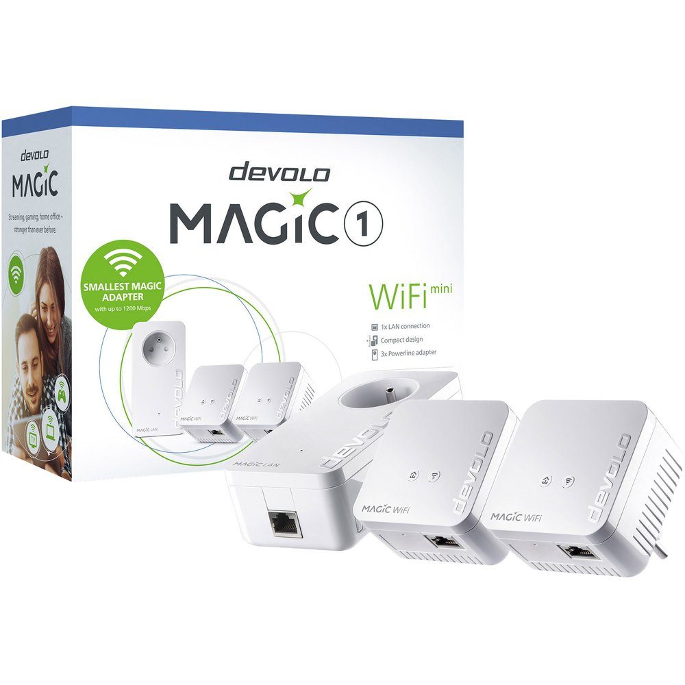 DEVOLO Devolo Magic 1 WiFi mini Multiroom Kit BE Powerline WLAN Network Kit 8 Reichweitenverstärker