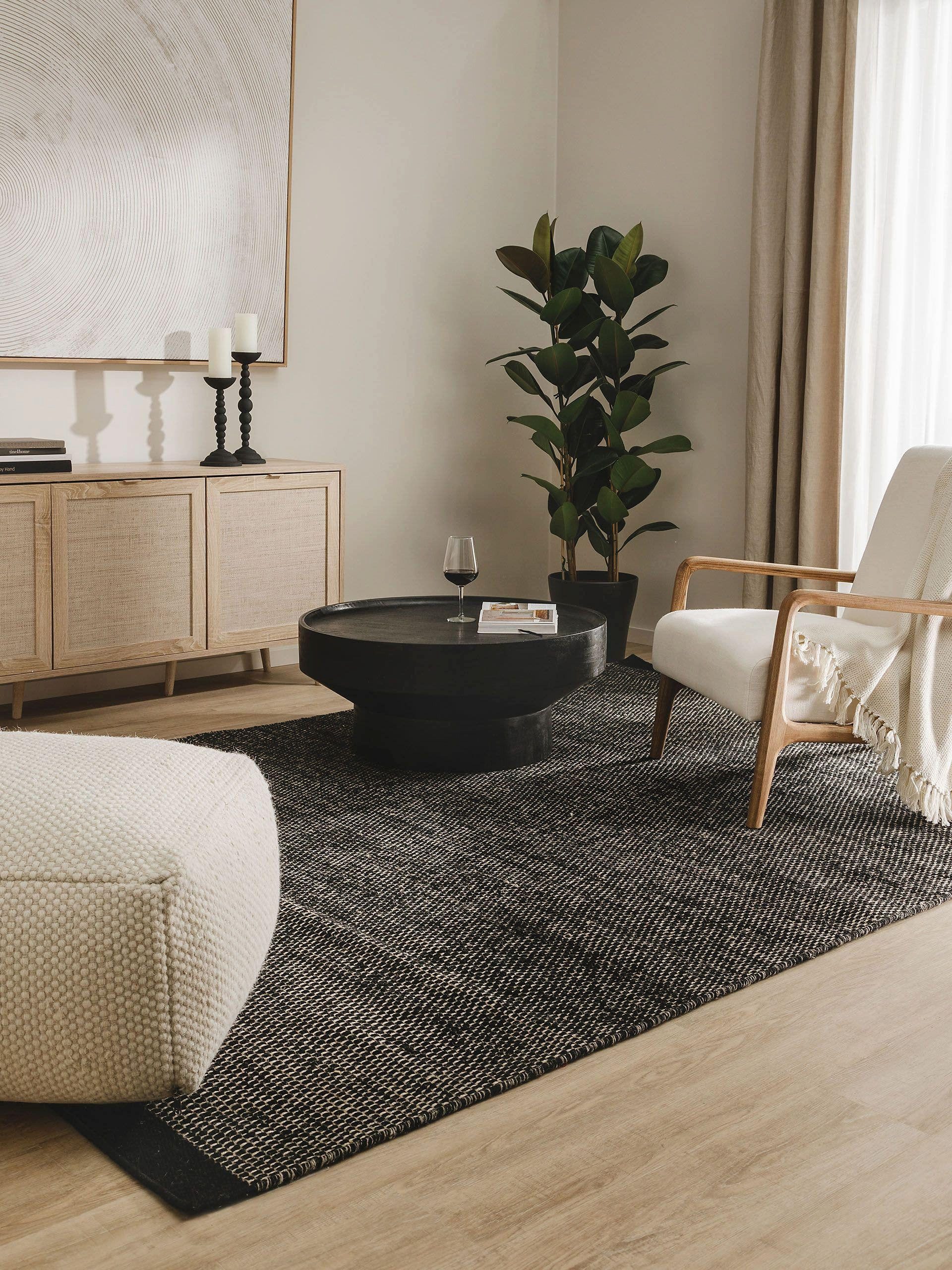 benuta Wollteppich Rocco, rechteckig, Höhe: 5 mm, Teppich Wohnzimmer, Schlafzimmer, Esszimmer, Flur, Kunstfaser, Cozy