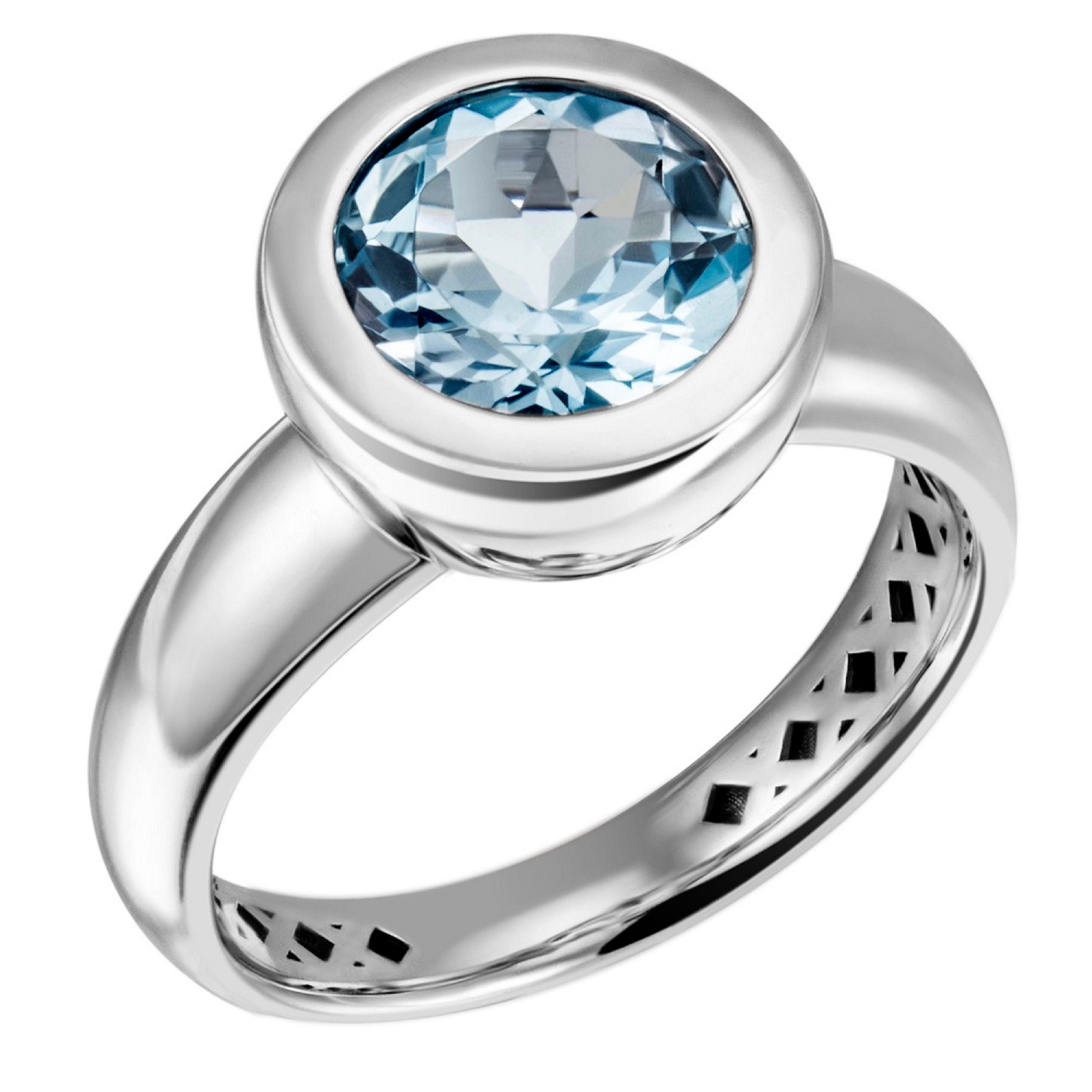 Firetti Fingerring Schmuck Geschenk Silber 925 Damenring Kreis rund Solitär, mit Topas (behandelt)