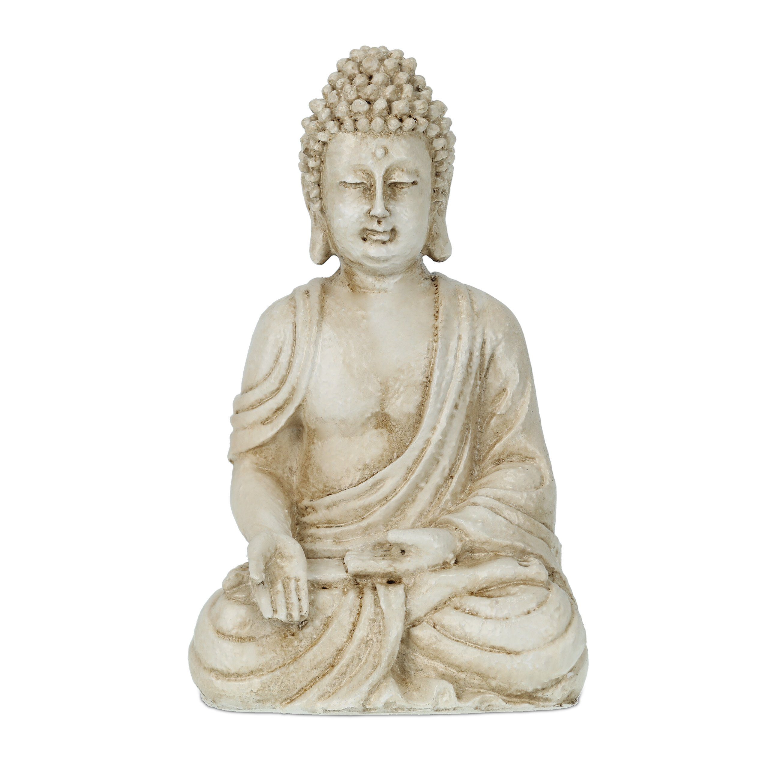 relaxdays Buddhafigur Buddha Figur sitzend 30 cm