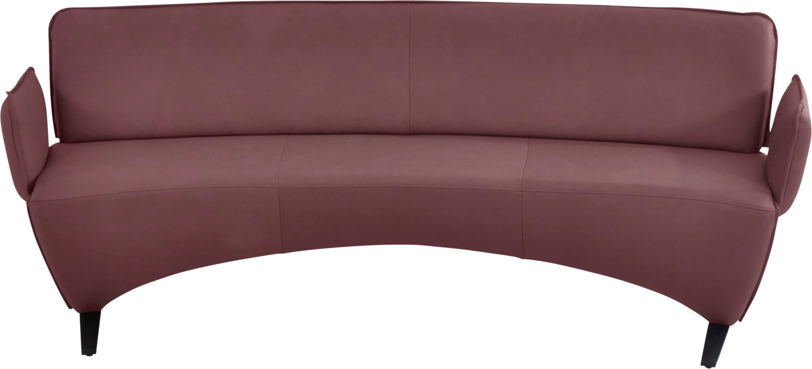 K+W Komfort & Wohnen Polsterbank, Leicht abgerundete Segmentbank im hochwertigen Leder, mit Armlehnen