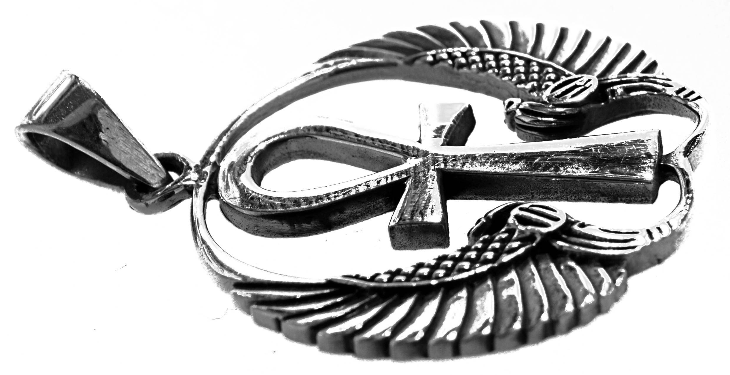 Leather Anch Henkelkreurz 925 Lebenskraft Kiss Ägypten Sterling Silber Kettenanhänger of Anhänger Ankh Nr. 409