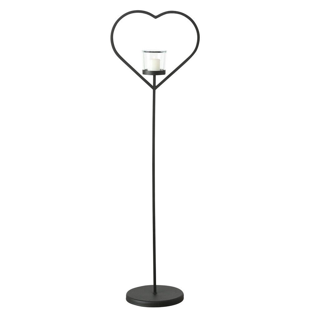 Windlicht Windlicht Lex Ständer Herz schwarz Eisen H 150cm