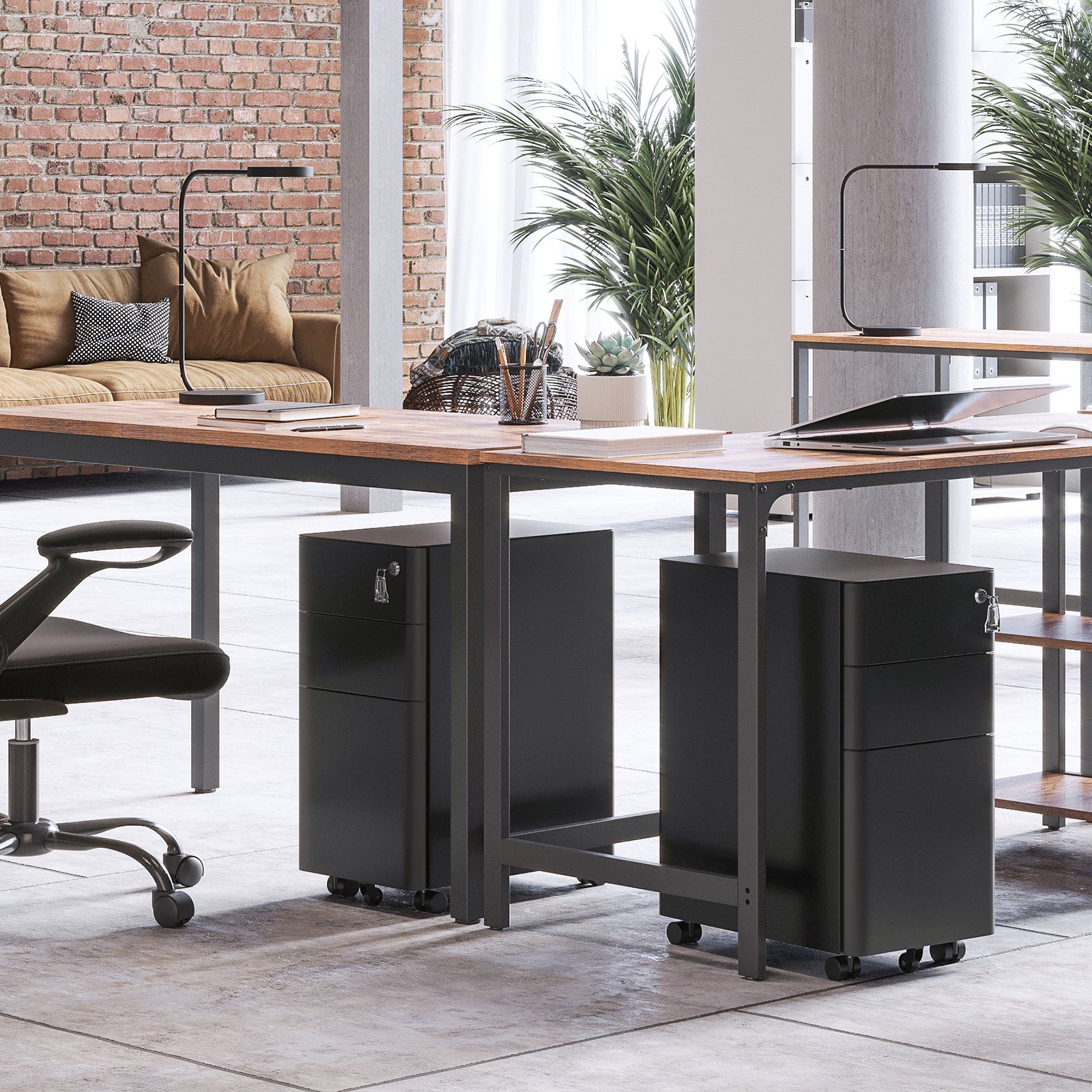 SONGMICS Aktenschrank Rollcontainer, Büroschrank mit Rollen, Stahl Schreibt günstig online kaufen