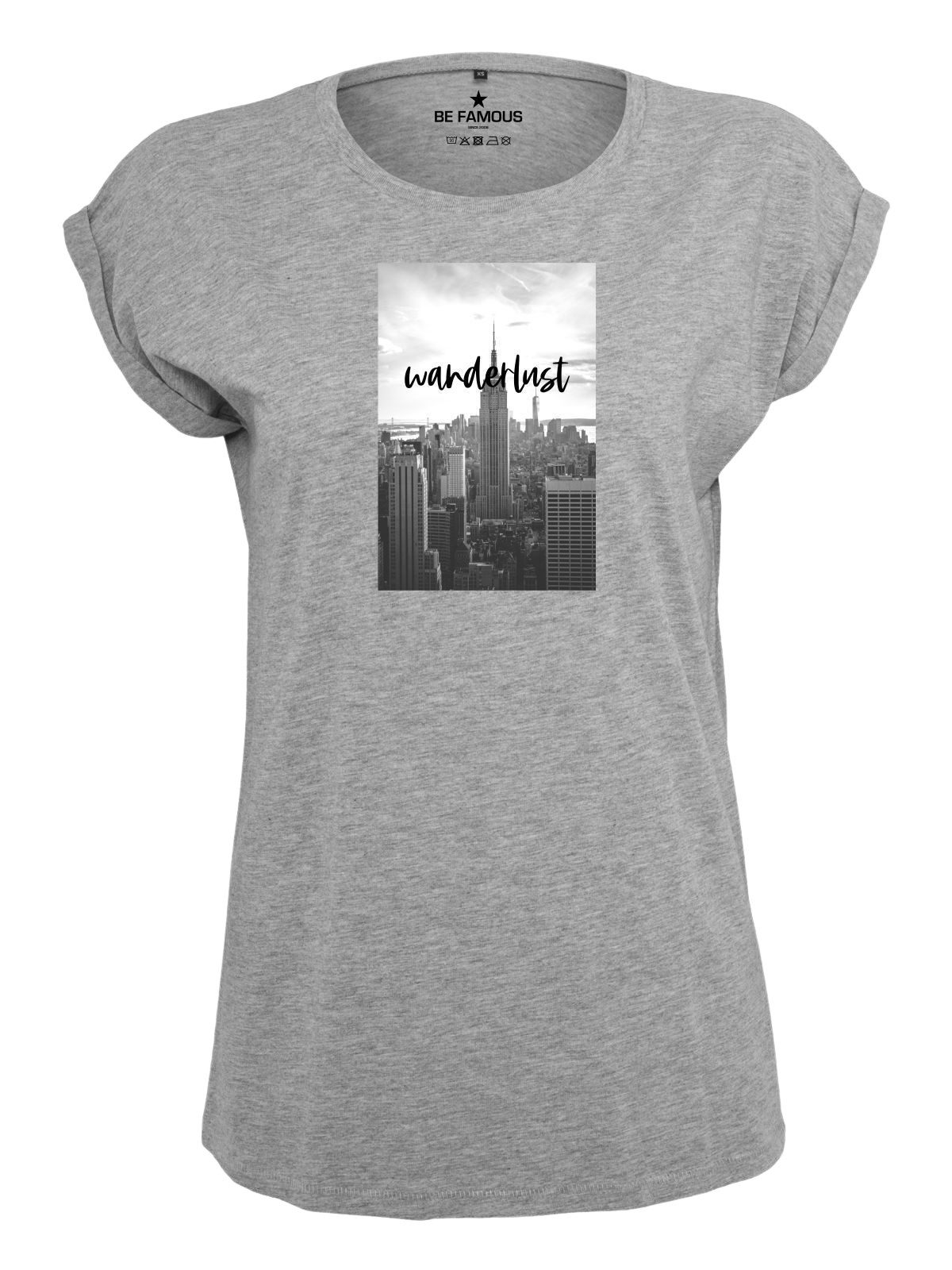 Be Famous Print-Shirt Classic Roll Up Wanderlupho (1-tlg., keine)
