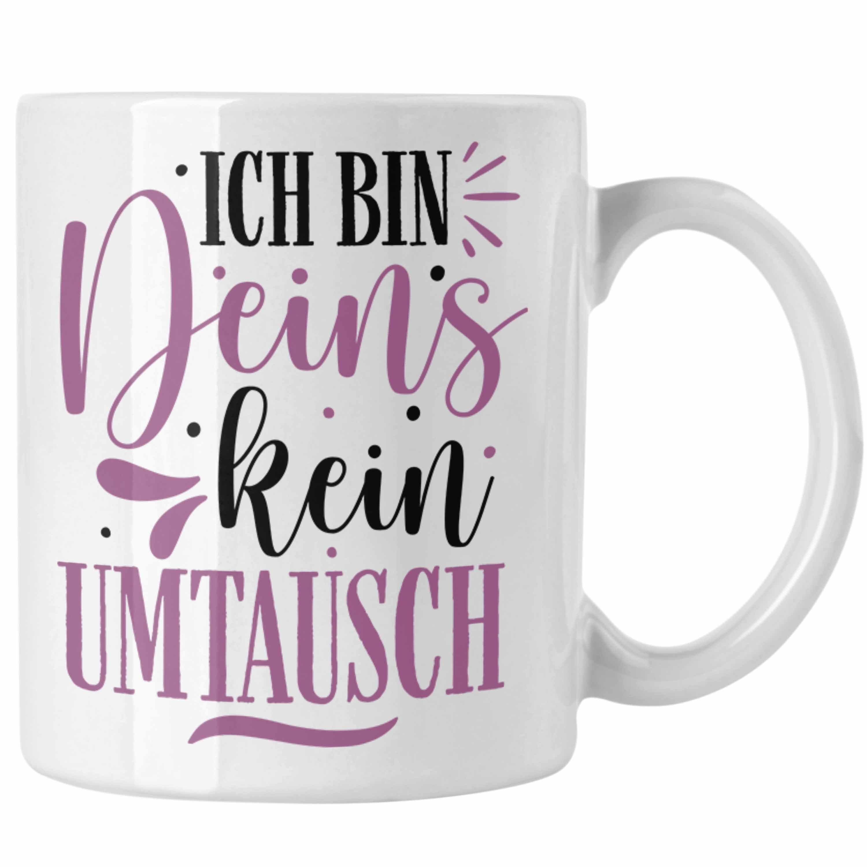 Trendation Tasse Trendation - Tasse für Freund Geschenk mit Sprüchen Valentinstag Kaffeetasse Spruch Ich Bin Deins Weiss