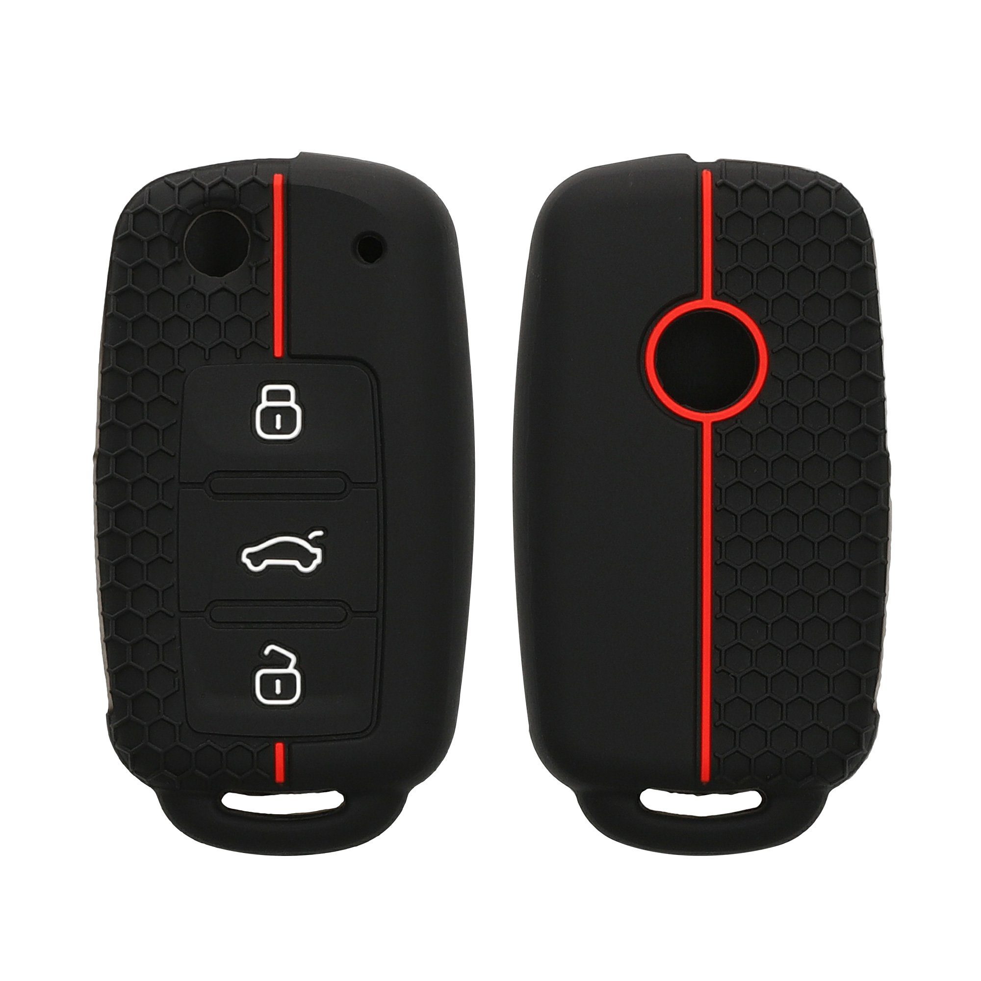 kwmobile Schlüsseltasche Autoschlüssel Silikon Hülle für VW Skoda Seat,  Schlüsselhülle Schlüssel Case Cover