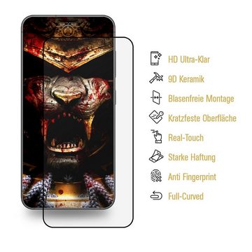 Protectorking Schutzfolie 1x 9D Keramik für Samsung Galaxy S22 Plus FULL-COVER Panzerfolie Displ, (1-Stück), Displayschutz Folie, Panzer Schutz, ANTI-SHOCK HD KLAR
