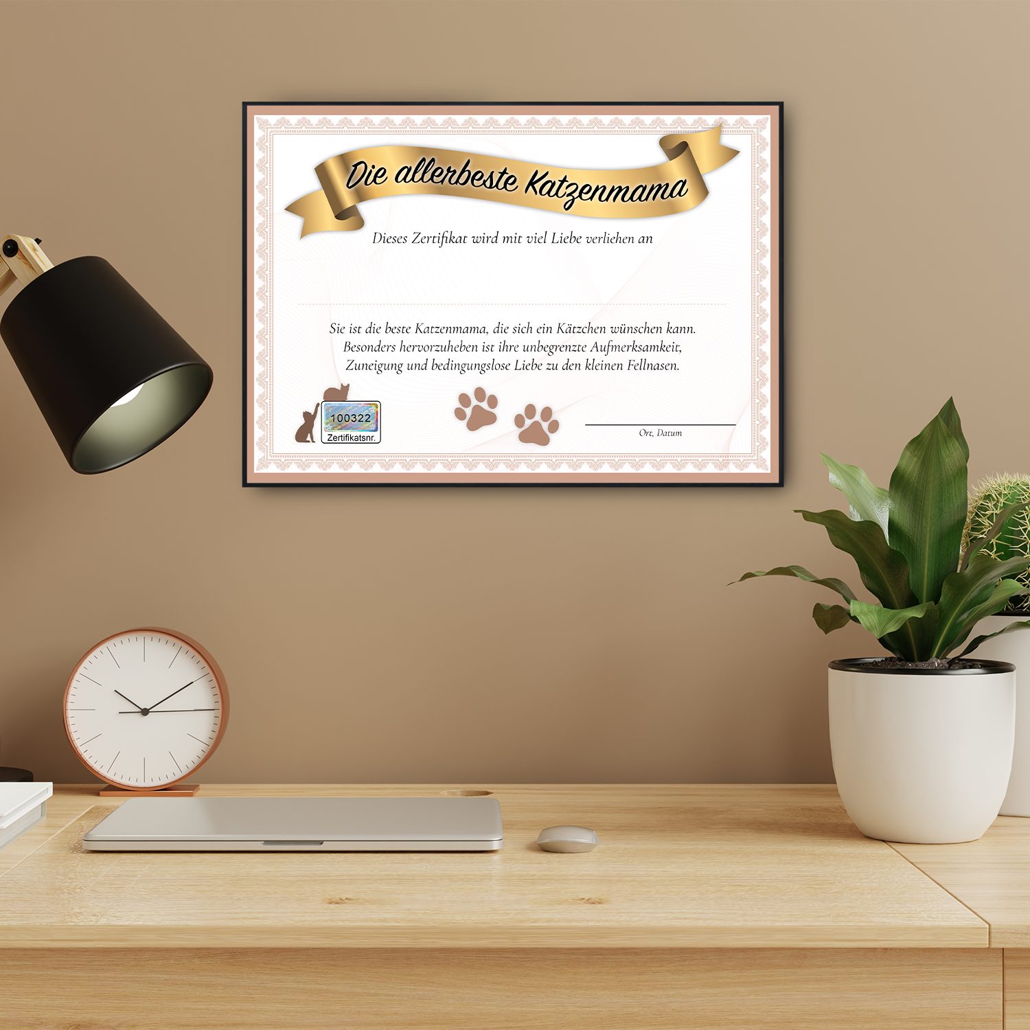 Tigerlino Poster Katzenmama Geschenk Katzenliebhaber Urkunde günstig online kaufen