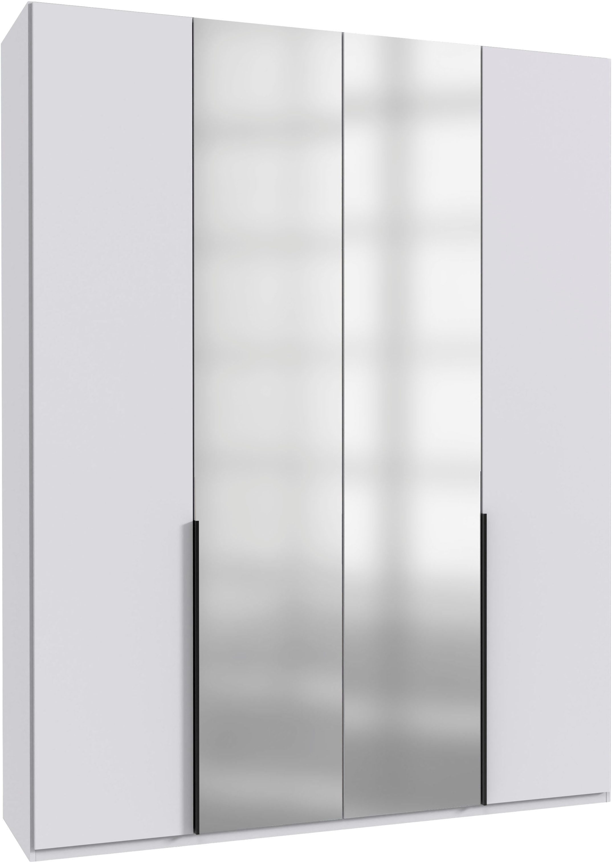 Wimex Kleiderschrank Mugano,in 5 Breiten,2 Höhen,2 Tiefen, viele Farben, Made in Germany (in Basic oder Premium Ausstattung) mit langen Griffen aus Metall, mit oder ohne Spiegel