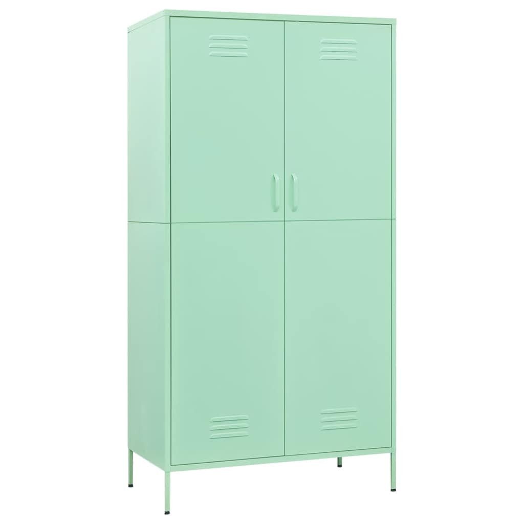 furnicato Kleiderschrank Mehrzweckschrank aus Stahl 90x50x180 cm in Minzgrün (1-St)