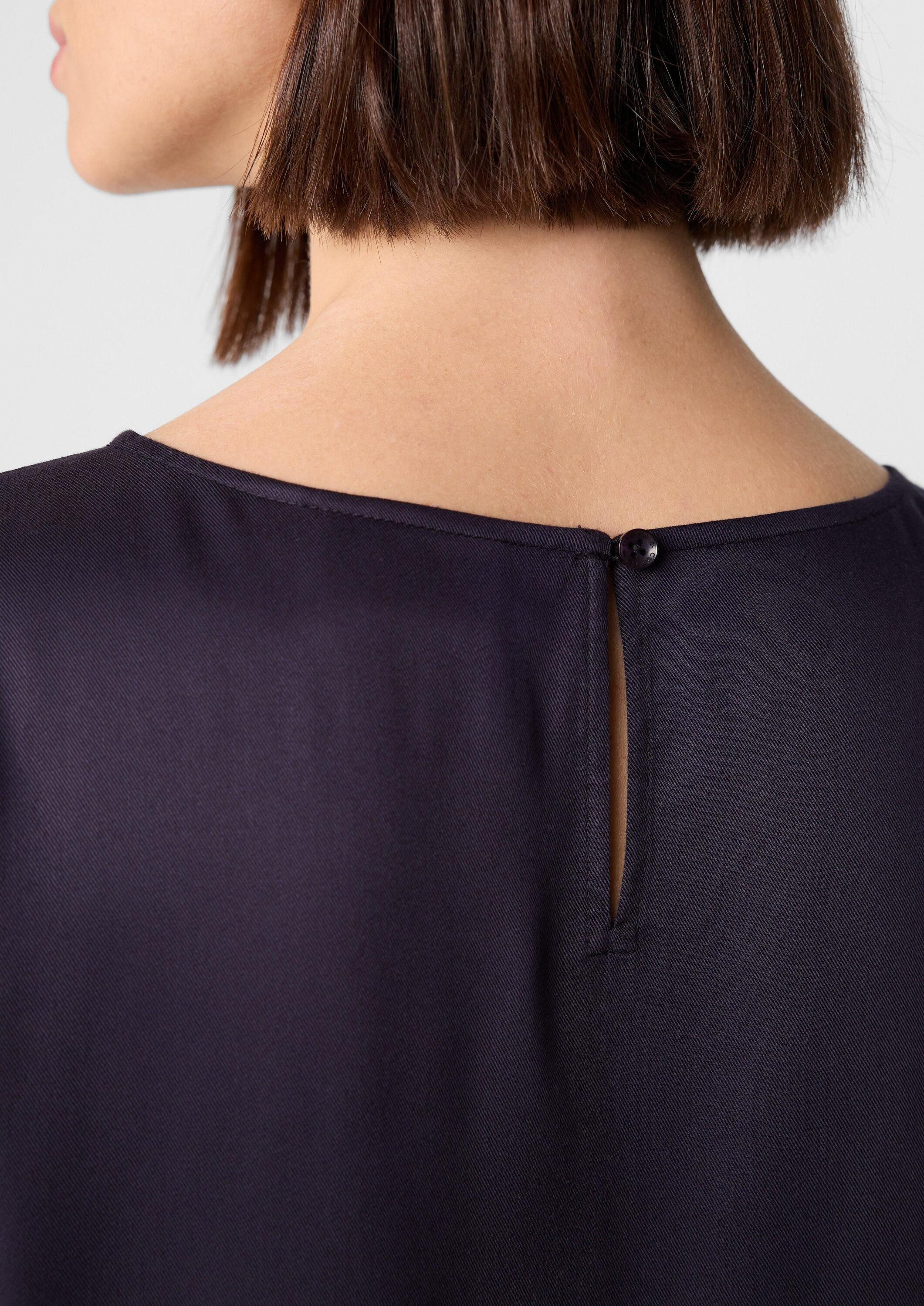 comma Kurzarmbluse Bluse Bluse aus Viskose mit 3/4-Ärmeln und Schlitzdetails