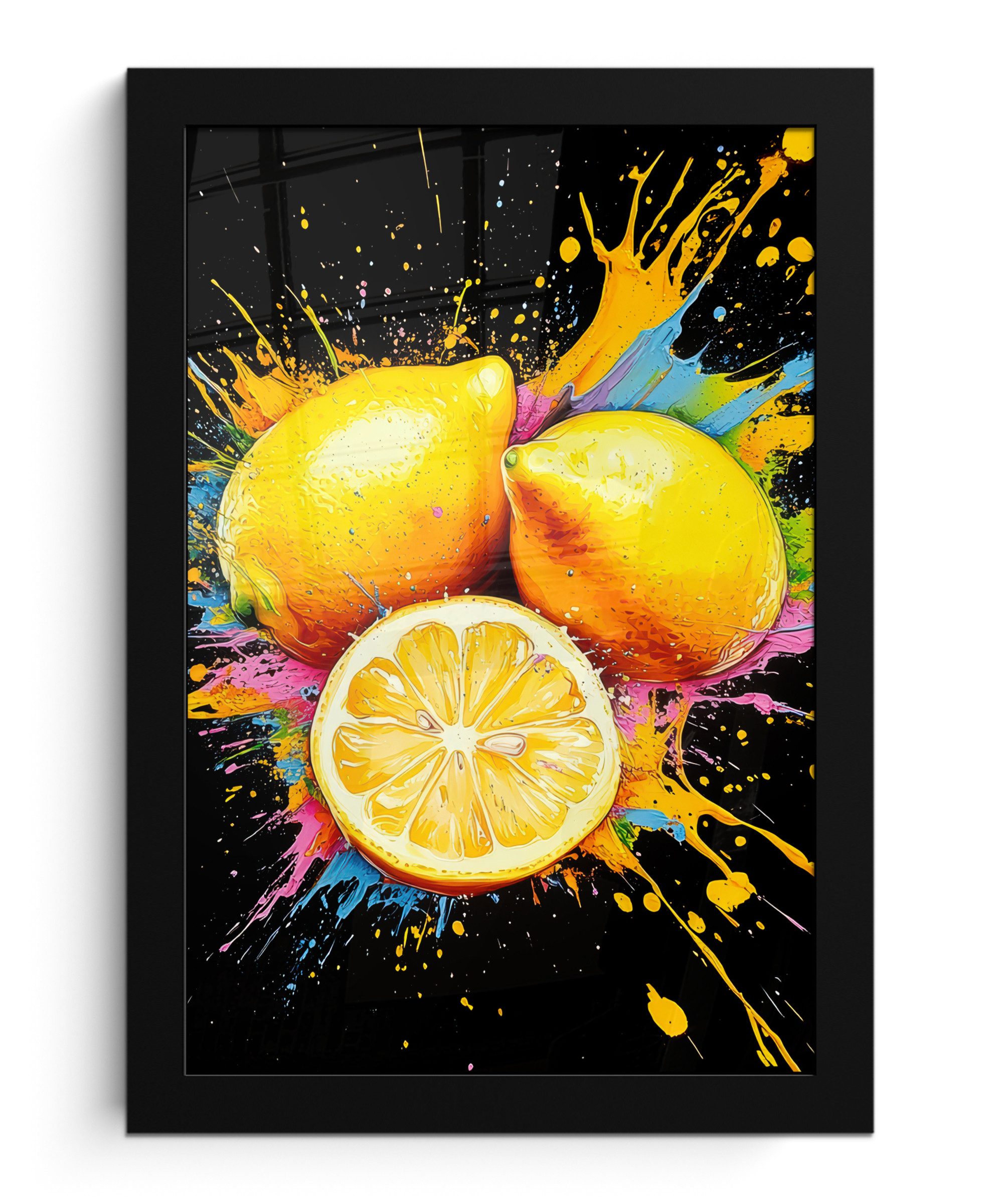 Poster Zitrone - Graffiti - Farbenfroh - Farbe - Modern
