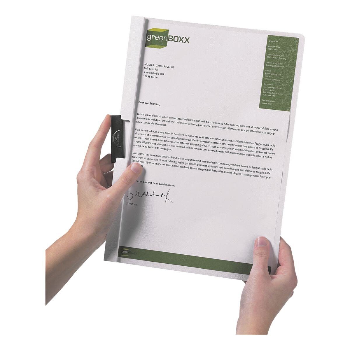 grün DURABLE A4, Format Hefter Duraclip 30, Klemmfunktion, 30 bis mit DIN Blatt
