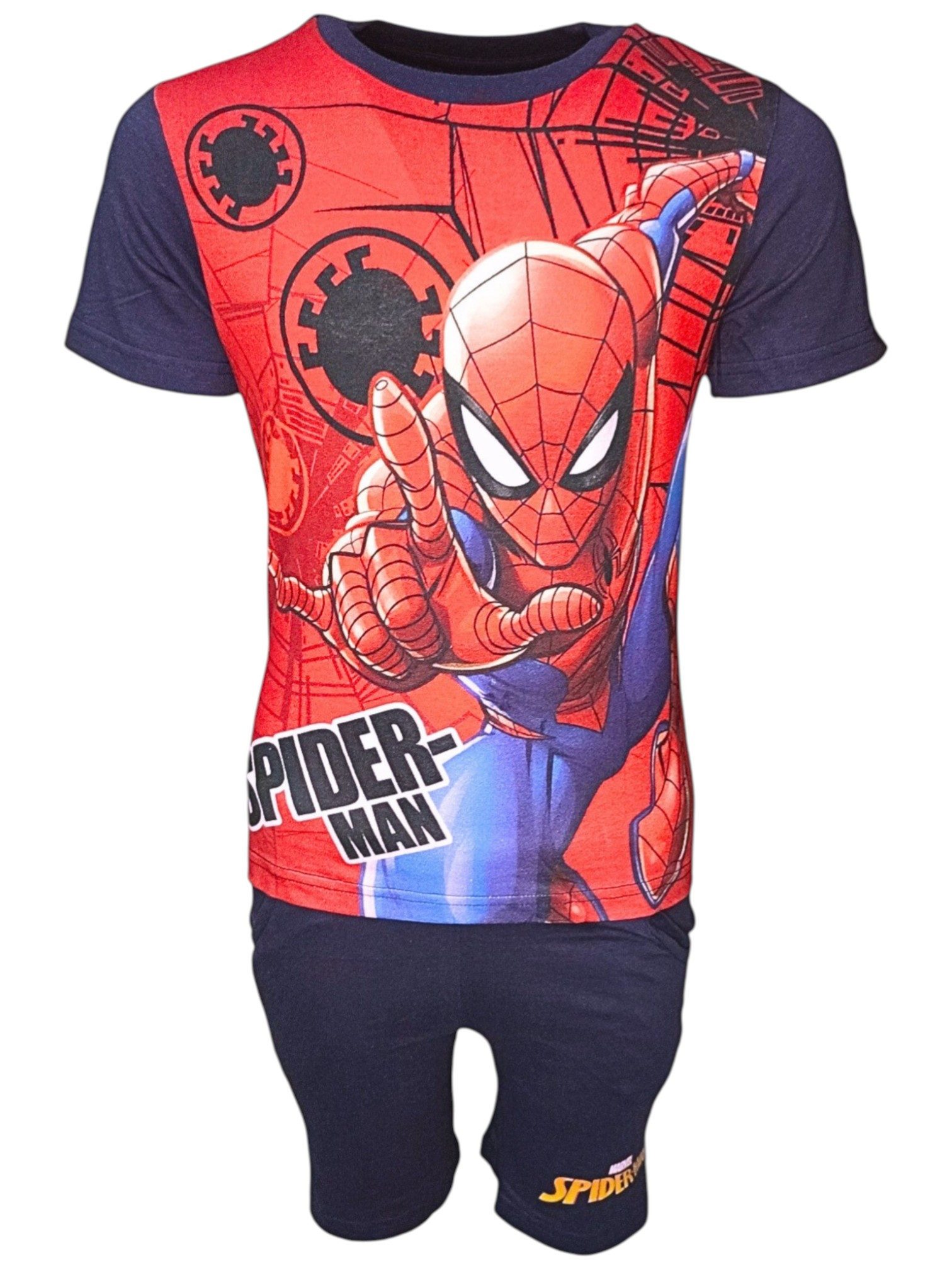 Spiderman Schlafanzug Marvel (2 tlg) Jungen Set T-Shirt & Kurze Hose Gr. 98