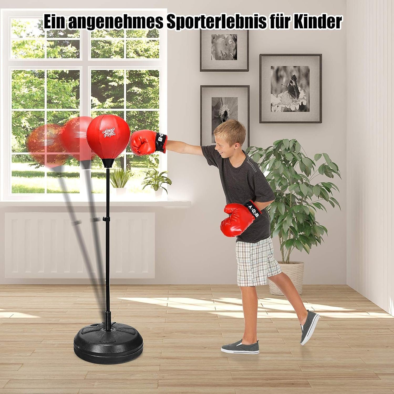 KOMFOTTEU Punchingball Standbox höhenverstellbar, & Erwachsene Kinder