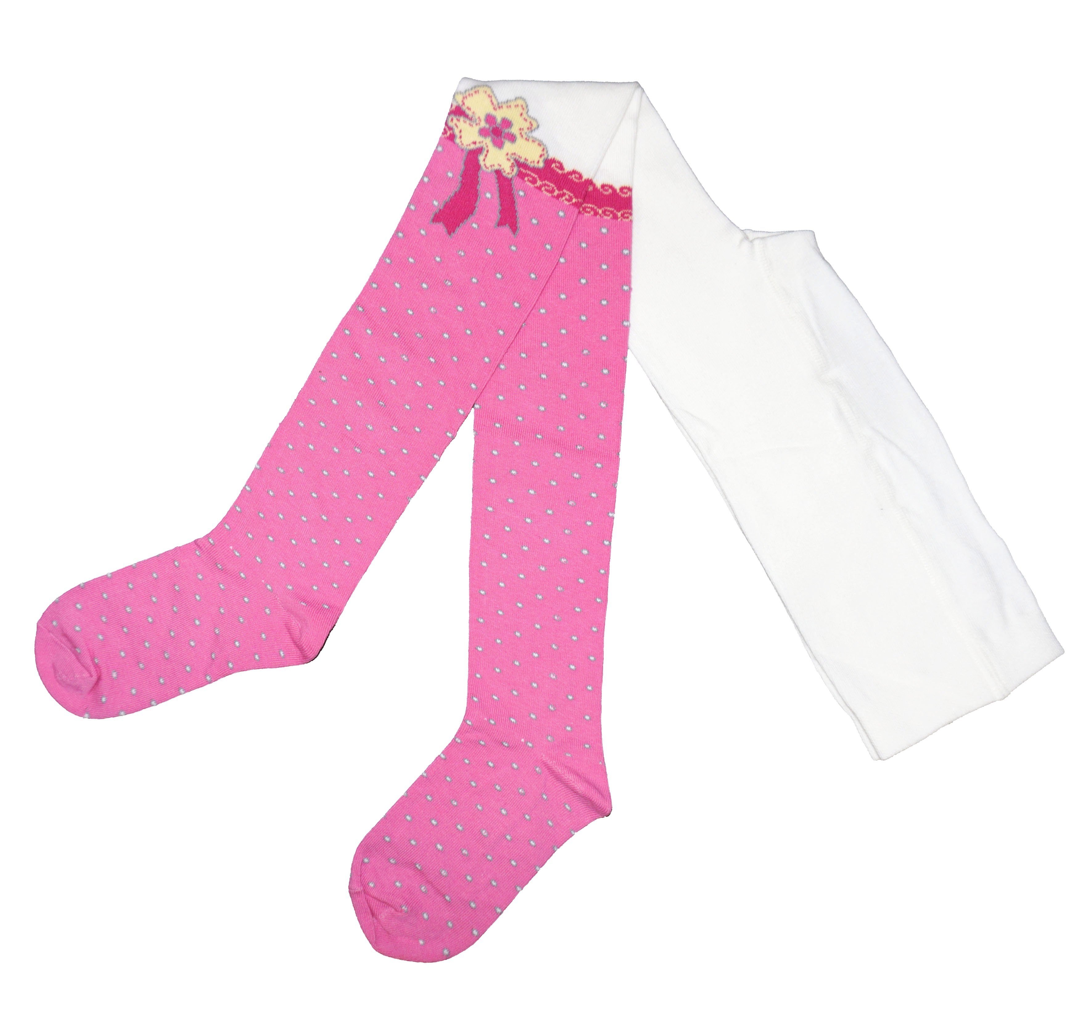 Strickstrumpfhose Kinderstrumpfhosen für Mädchen >>Bändchen<< aus Baumwolle