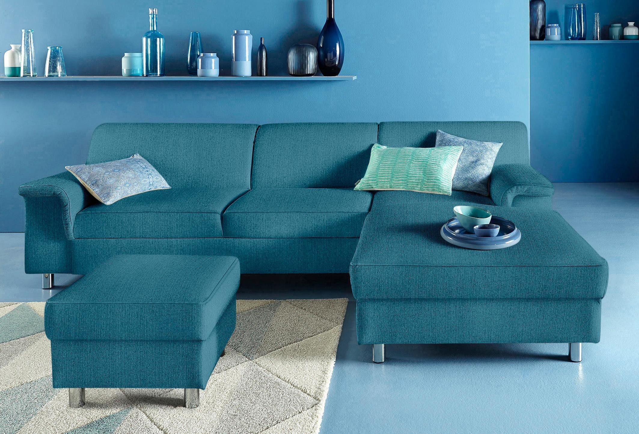 INOSIGN Ecksofa "Jamie, modern und elegant, Fußhöhe 9cm, L-Form,", wahlweis günstig online kaufen