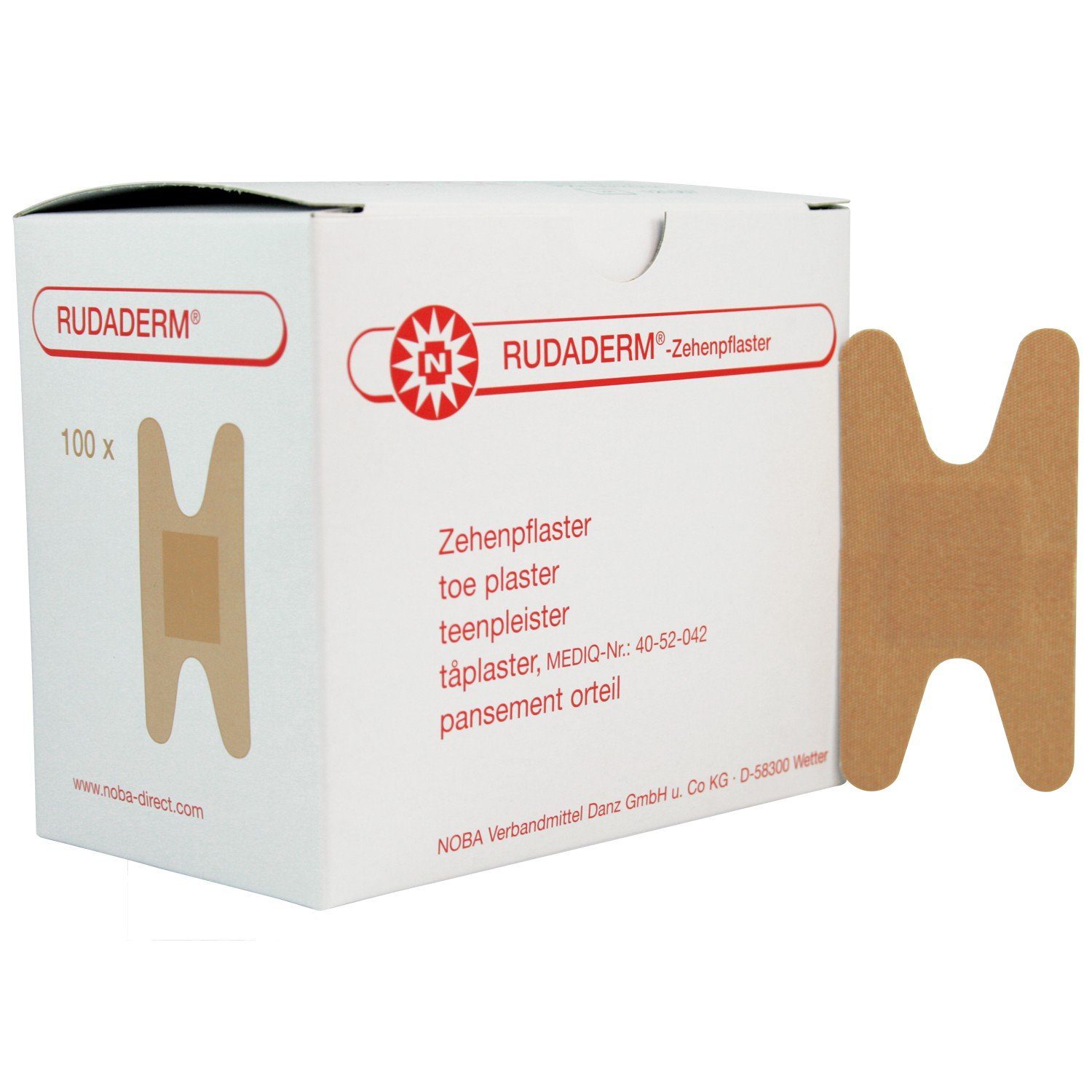 Nobamed Wundpflaster RUDADERM Zehenpflaster 100 Stück 7,6 cm x 3,8 cm
