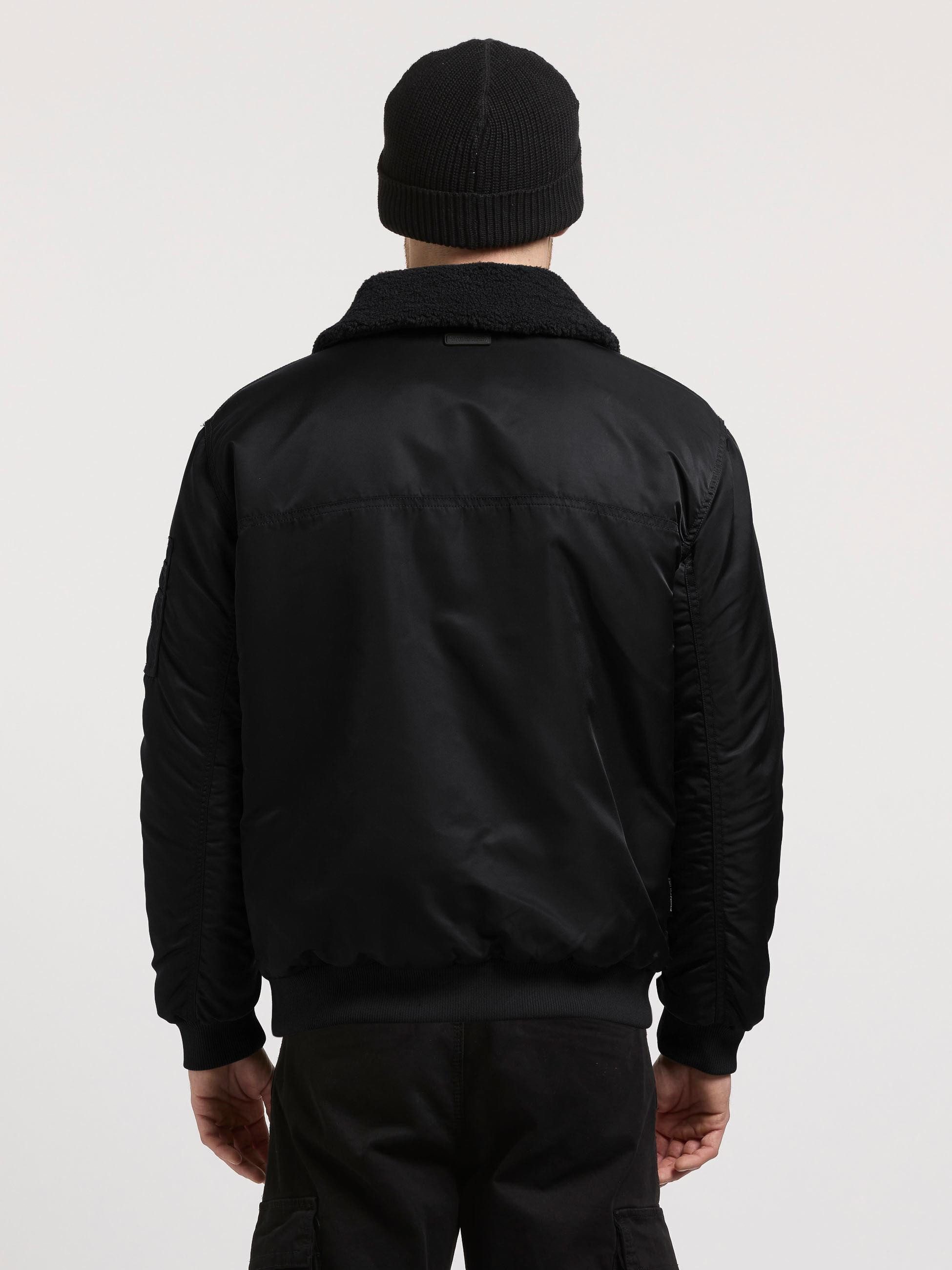 khujo Bomberjacke Ground Weite Herren Winterjacke mit abnehmbarem Kunstpelz-Besatz
