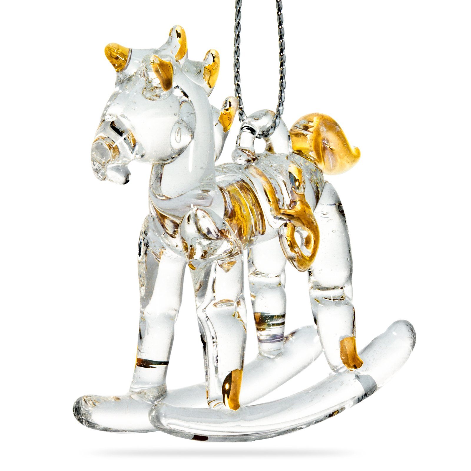 SIKORA Christbaumschmuck BS150 Schaukelpferd Glas Figur günstig online kaufen