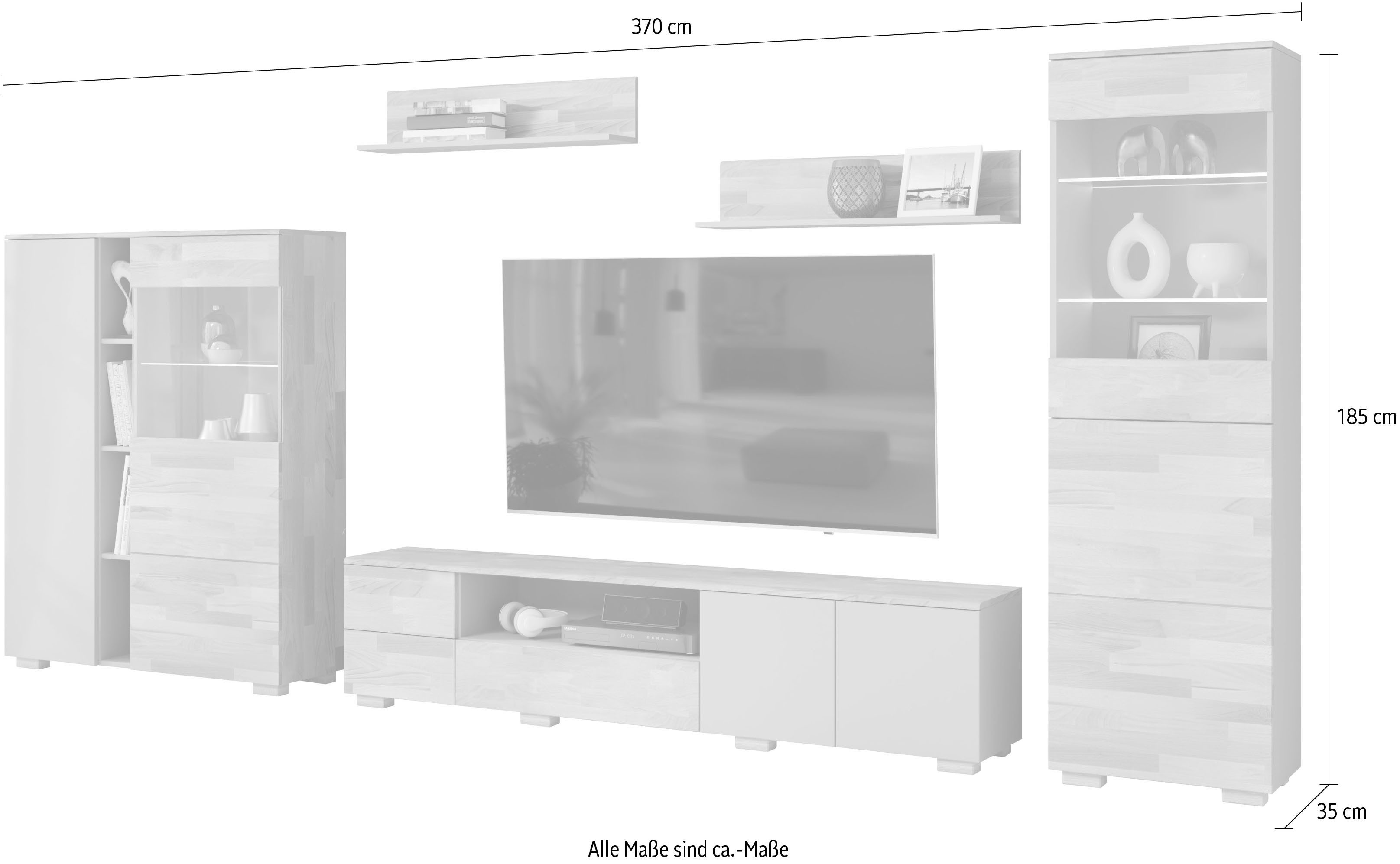 OTTO home Wohnwand, (5-St), schöne moderne Optik