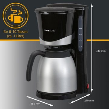 CLATRONIC Filterkaffeemaschine KA 3327, Kaffeemaschine für 8-10 Tassen, Thermokanne