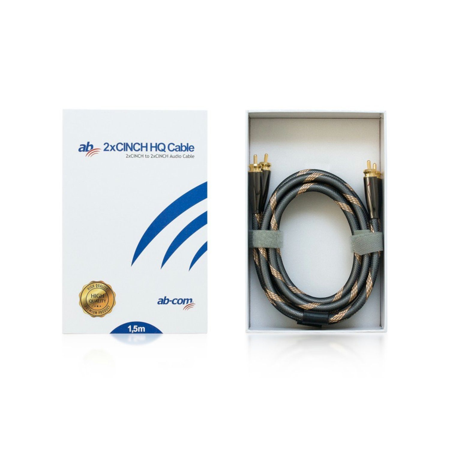 ab-com HQ 2XCINCH 1 Audio-Kabel, Cinch, Cinch (150 cm), Kabel AB HQ 2xCINCH 1,5m Cinch Audio Anschlusskabel
