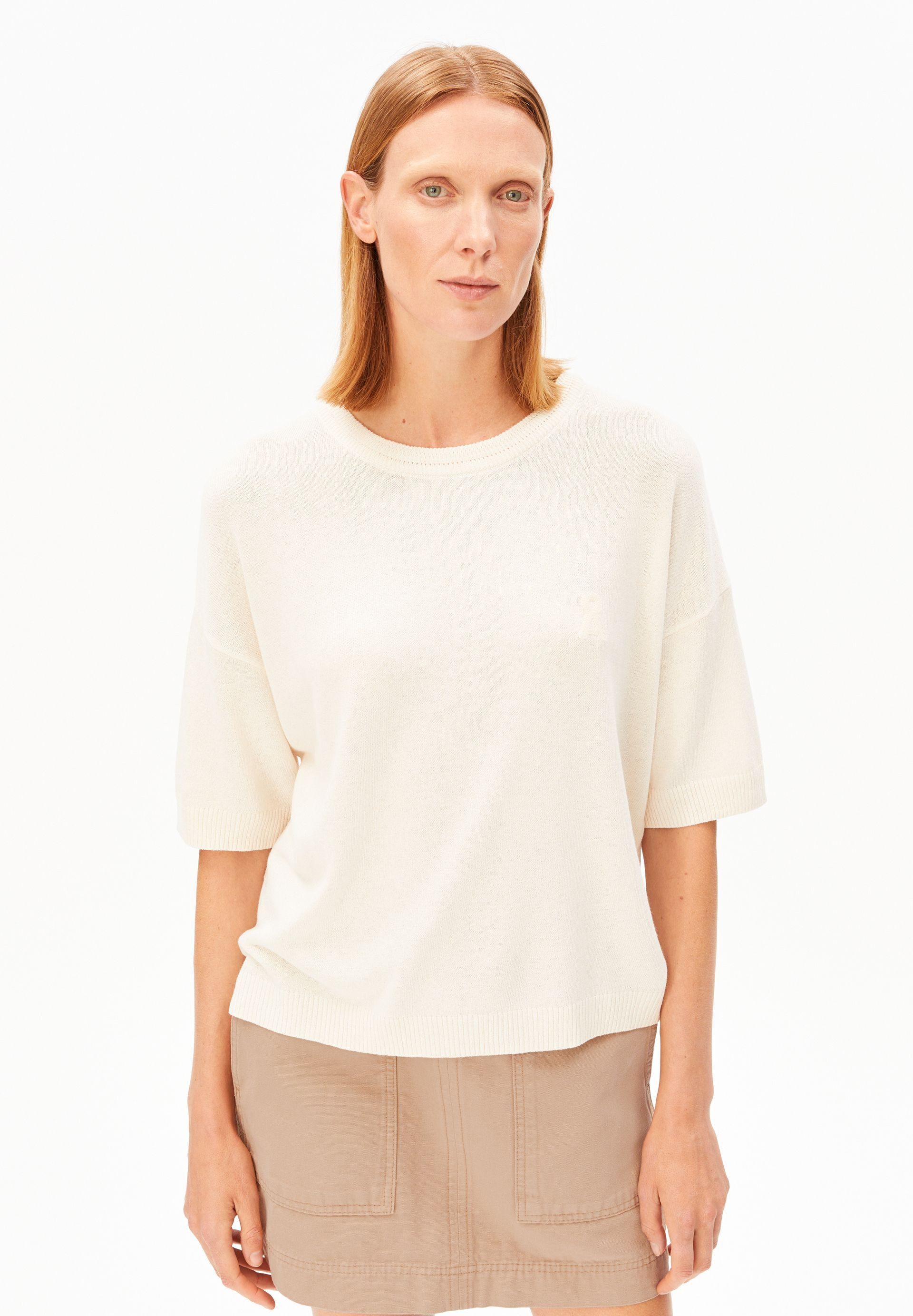 Armedangels T-Shirt LINEN BLEND Strickshirt aus Leinen-Mix Relaxed Fit günstig online kaufen
