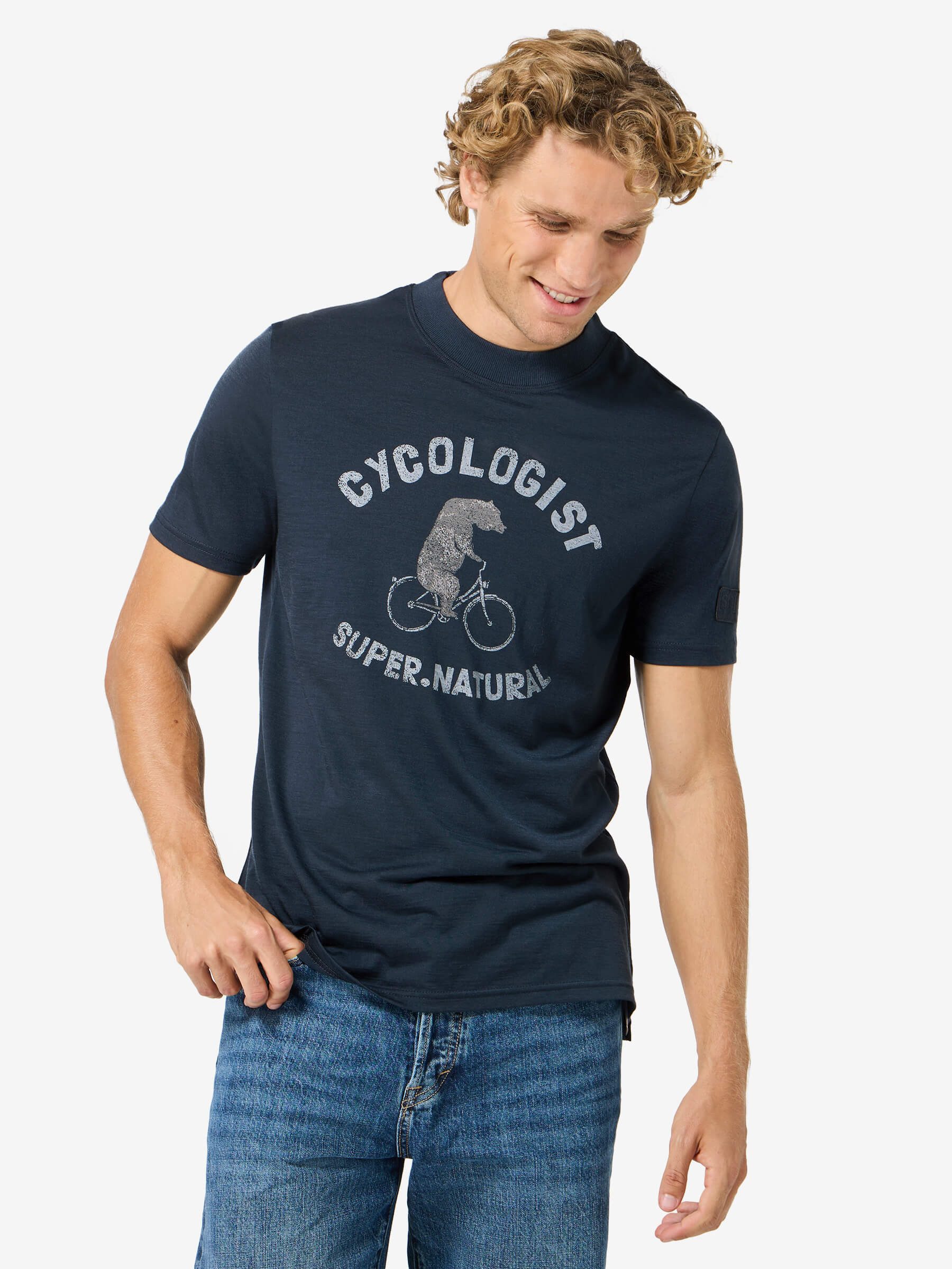 SUPER.NATURAL T-Shirt für Herren, nachhaltig, Merino mit Tier-Motiv, atmungsaktiv