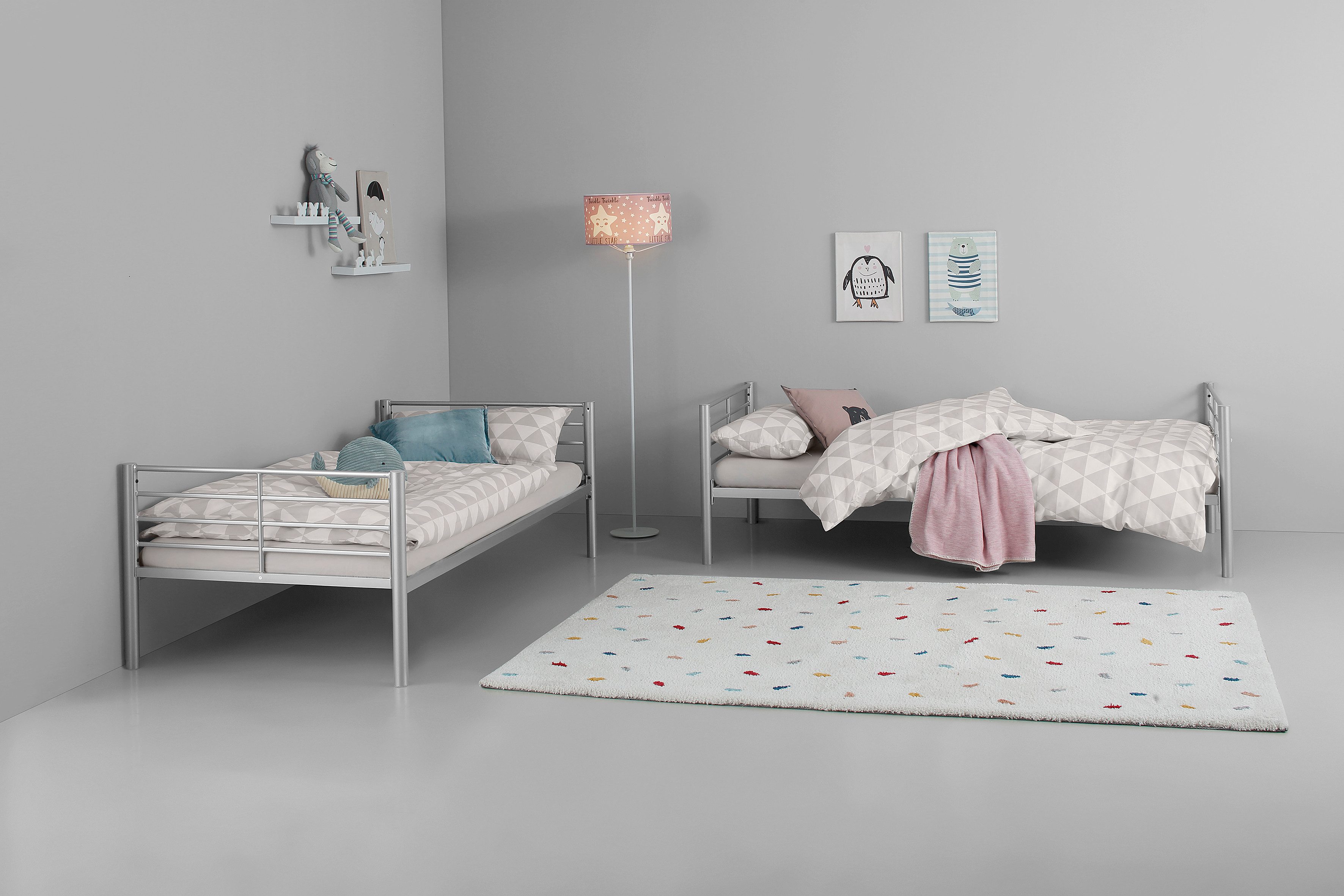 OTTO home Etagenbett Hayo, Metallbett, Stockbett (teilbar in 2 Einzelbetten), perfekt für kleine Räume, mehrere Farben, (B/T/H) ca. 208/97/160 cm
