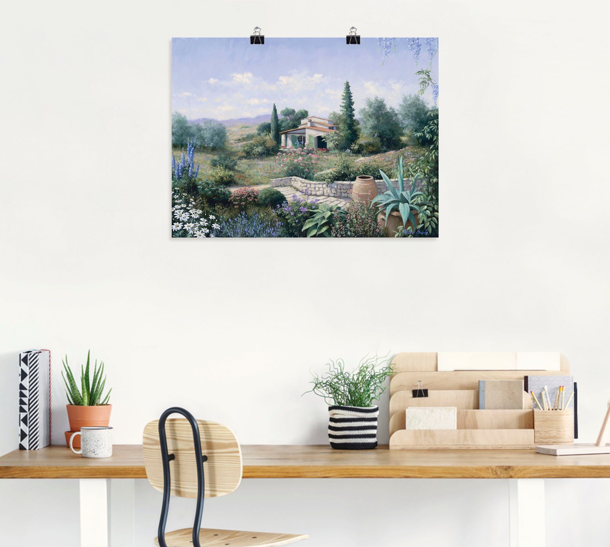in oder versch. Wandbild Artland Wandaufkleber St), Größen Vier Leinwandbild, (1 Sommer, Poster Jahreszeiten als Italienischer