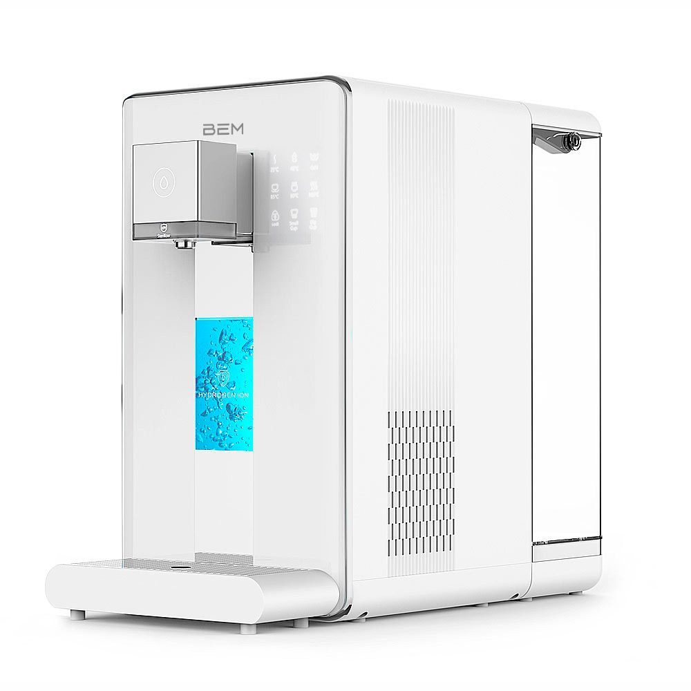 BEM Wasserfilter LINA Auftisch-Umkehrosmoseanlage mit 6L Wassertank, Zubehör für RO-Trinkwasserfiltration mit Wasserstofffunktion & Heiß- & Kaltwasser, Wasserfilteranlage mit Wasserspender und Hydrogen-Elektrolyse-Funktion