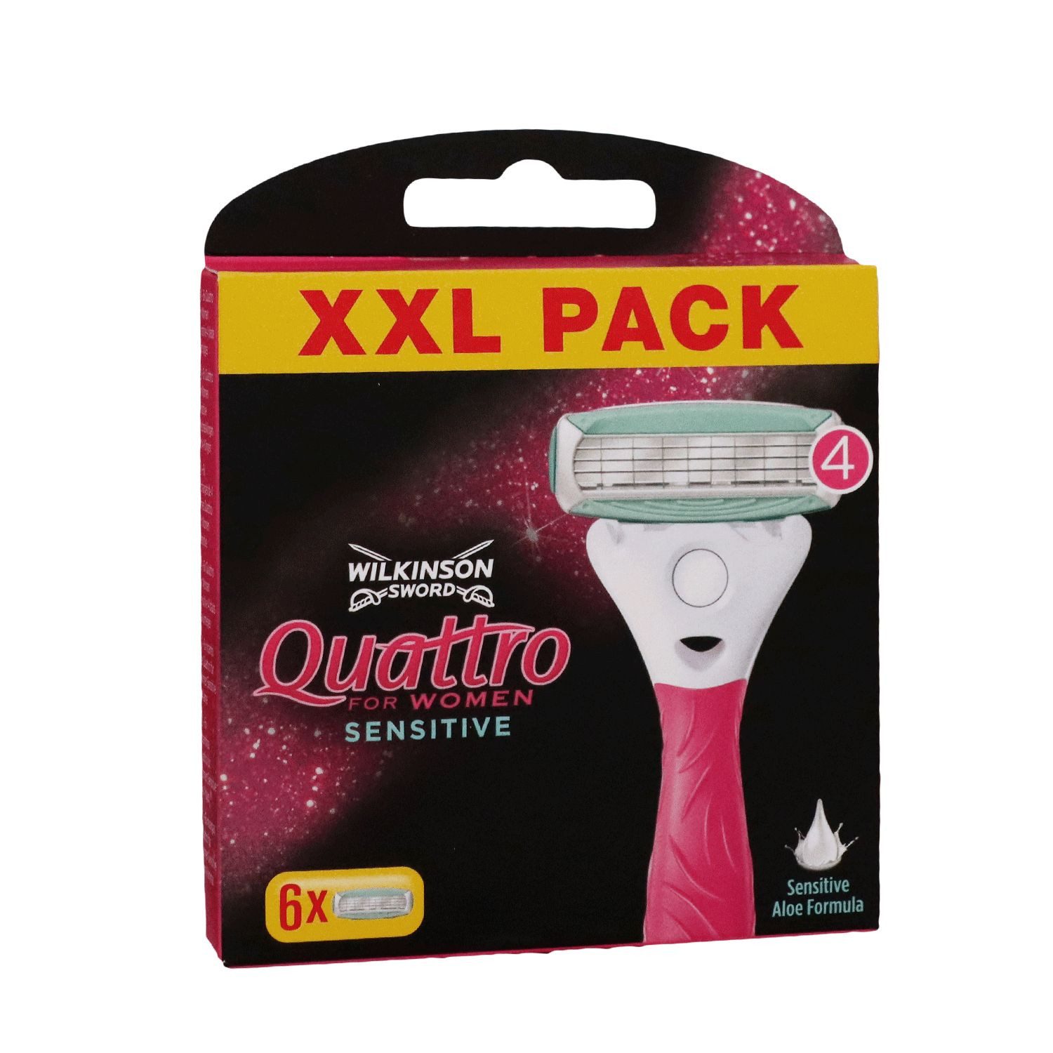 Wilkinson Rasierklingen Quattro For Women Rasierklingen 6x Klingen Aloe Vera & Vitamin E 6 Stü