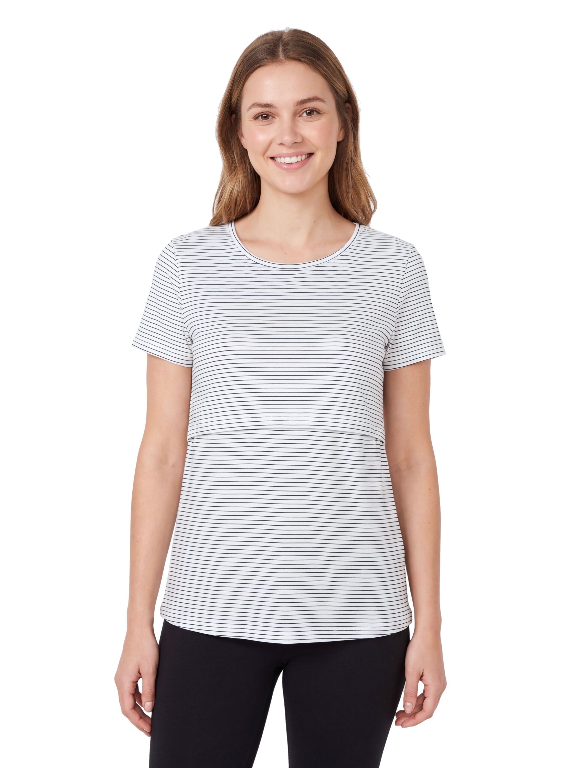 Alkato Stillshirt Alkato Damen Kurzarm Stillshirt mit Rundhals aus Baumwolle