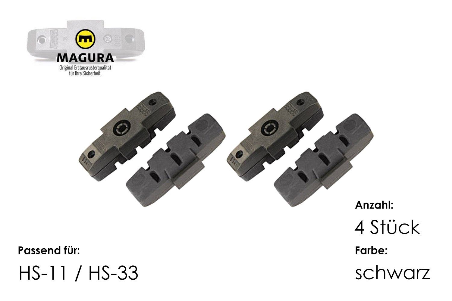 Magura Bremsbelag 4 x original MAGURA Bremsbeläge Bremsgummi schwarz HS-11 HS-33