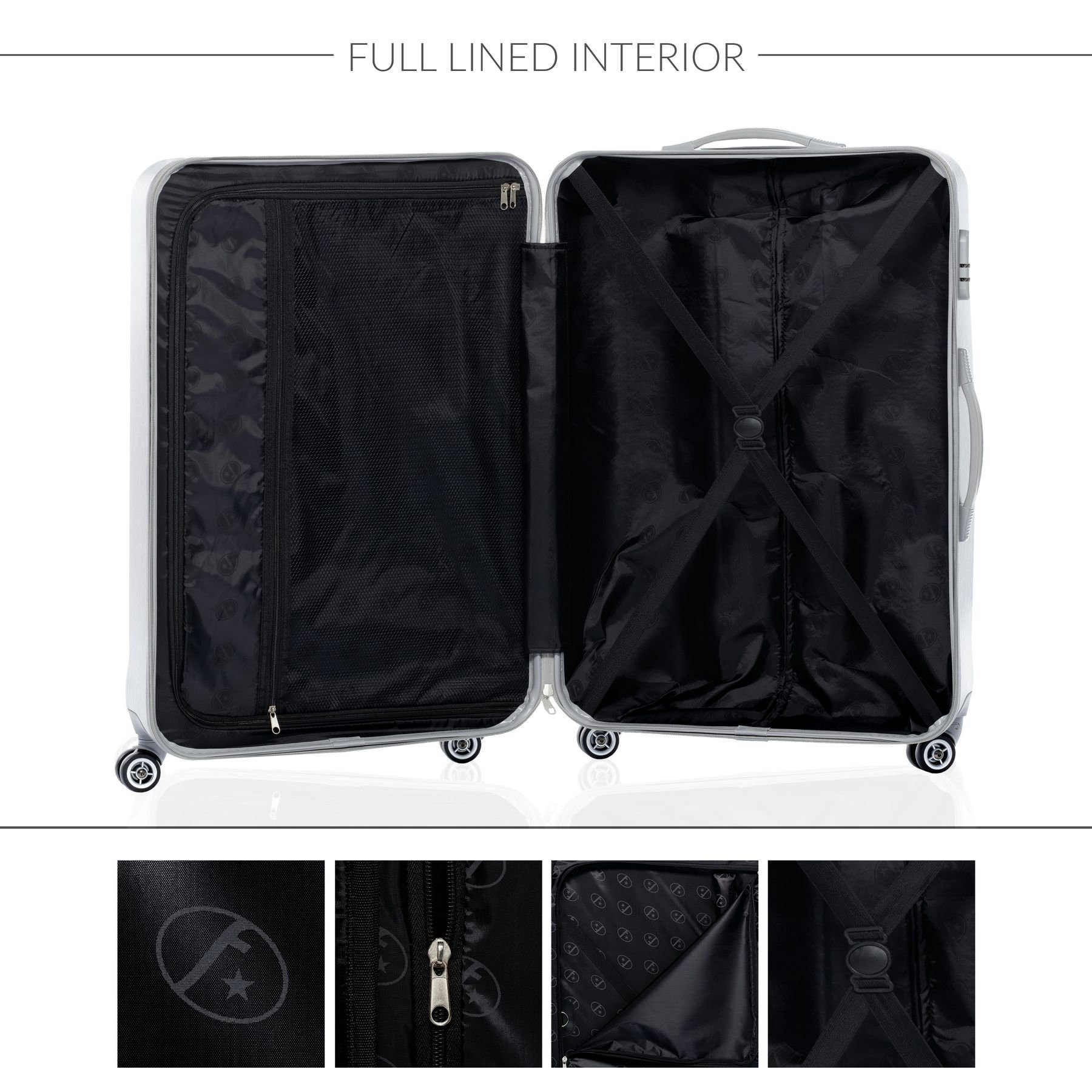FERGÉ Koffer Hartschale Handgepäck Koffer 55 x 40 x 22 cm TSA-Schoß, Koffer carry-on Doppelrollen bronze-metallic