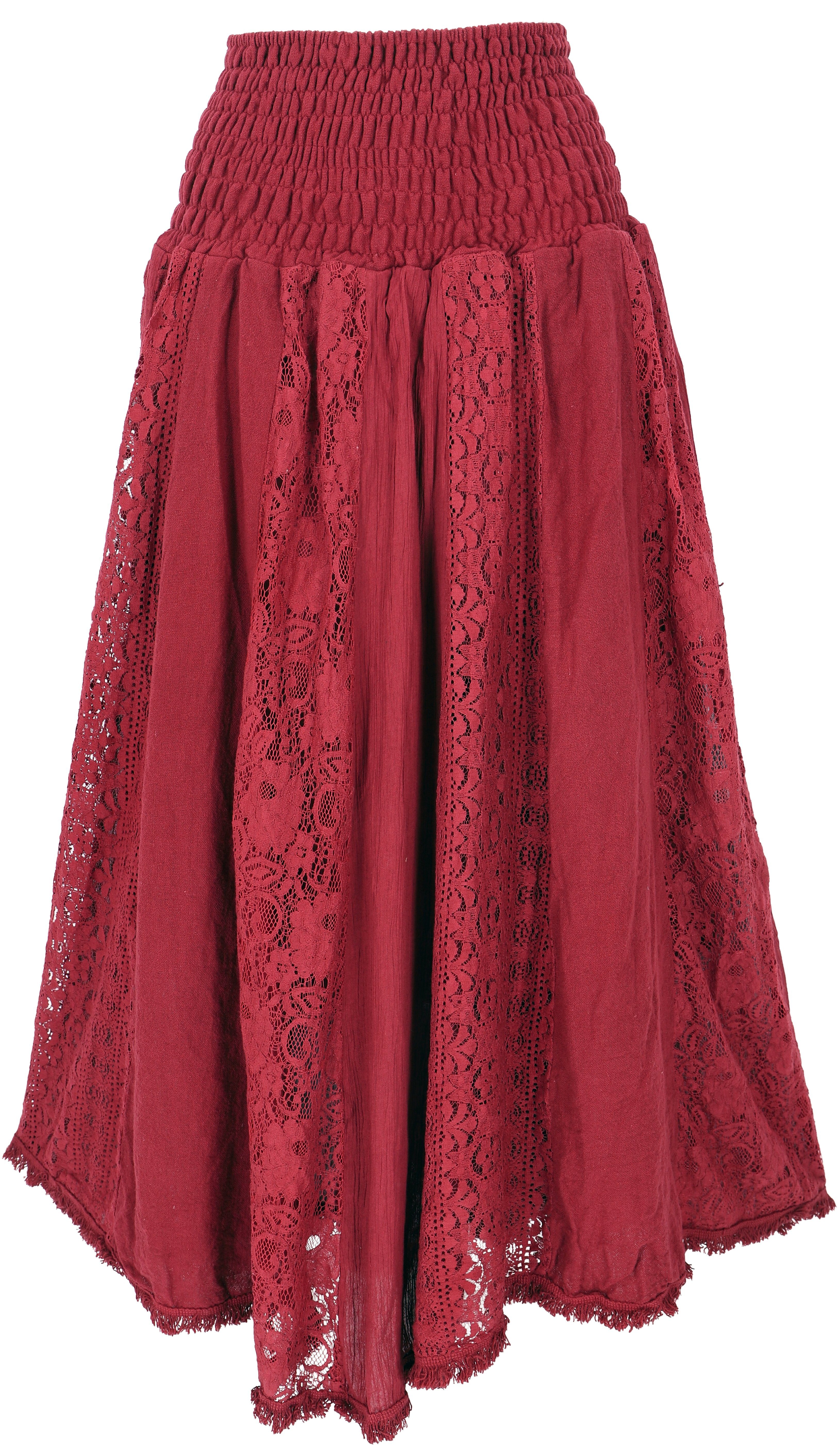 Guru-Shop Minirock Boho Spitzen Maxirock, Flamenco günstig online kaufen
