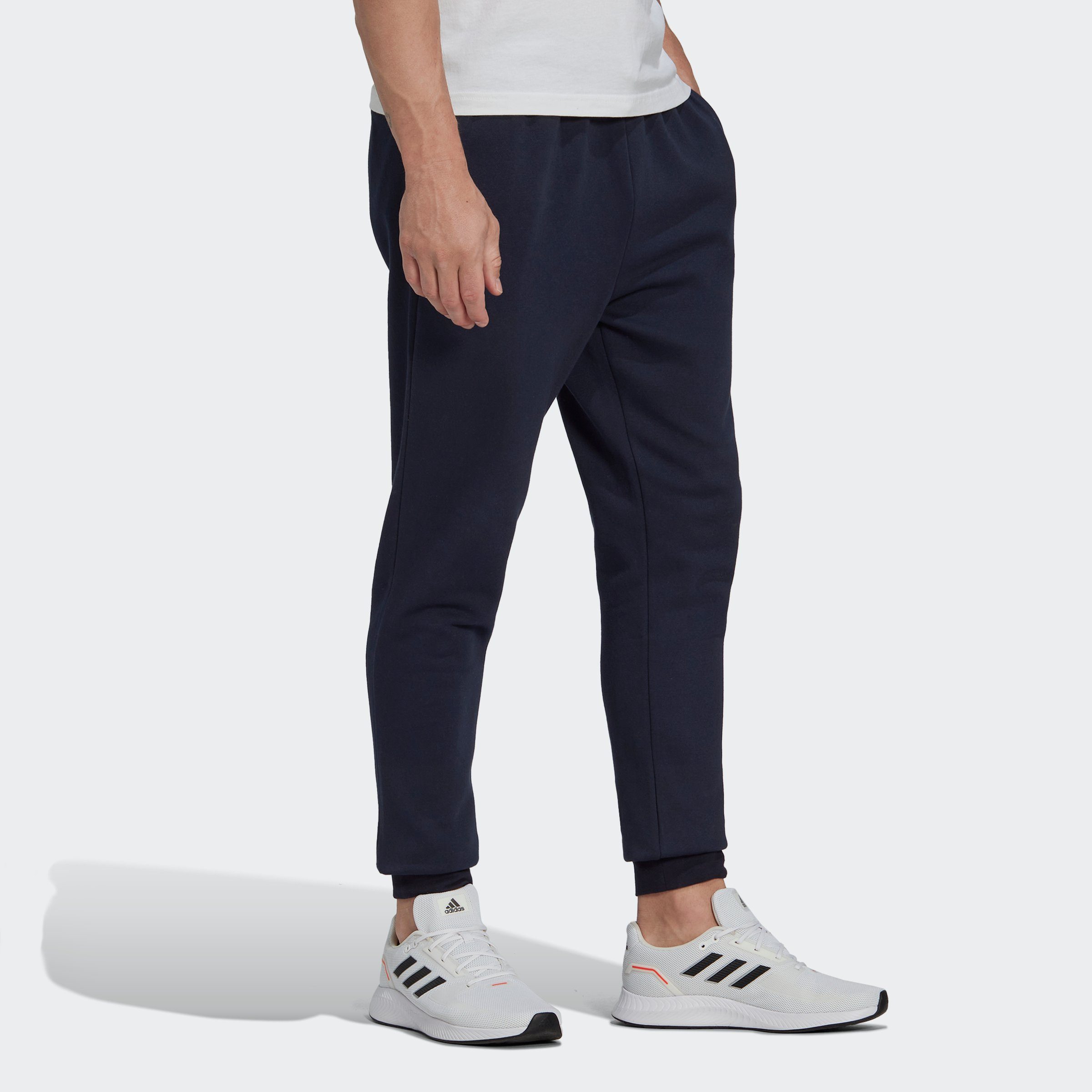 Sporthose ESSENTIALS Ink Sportswear REGULAR HOSE (1-tlg) White / Legend TAPERED adidas FLEECE