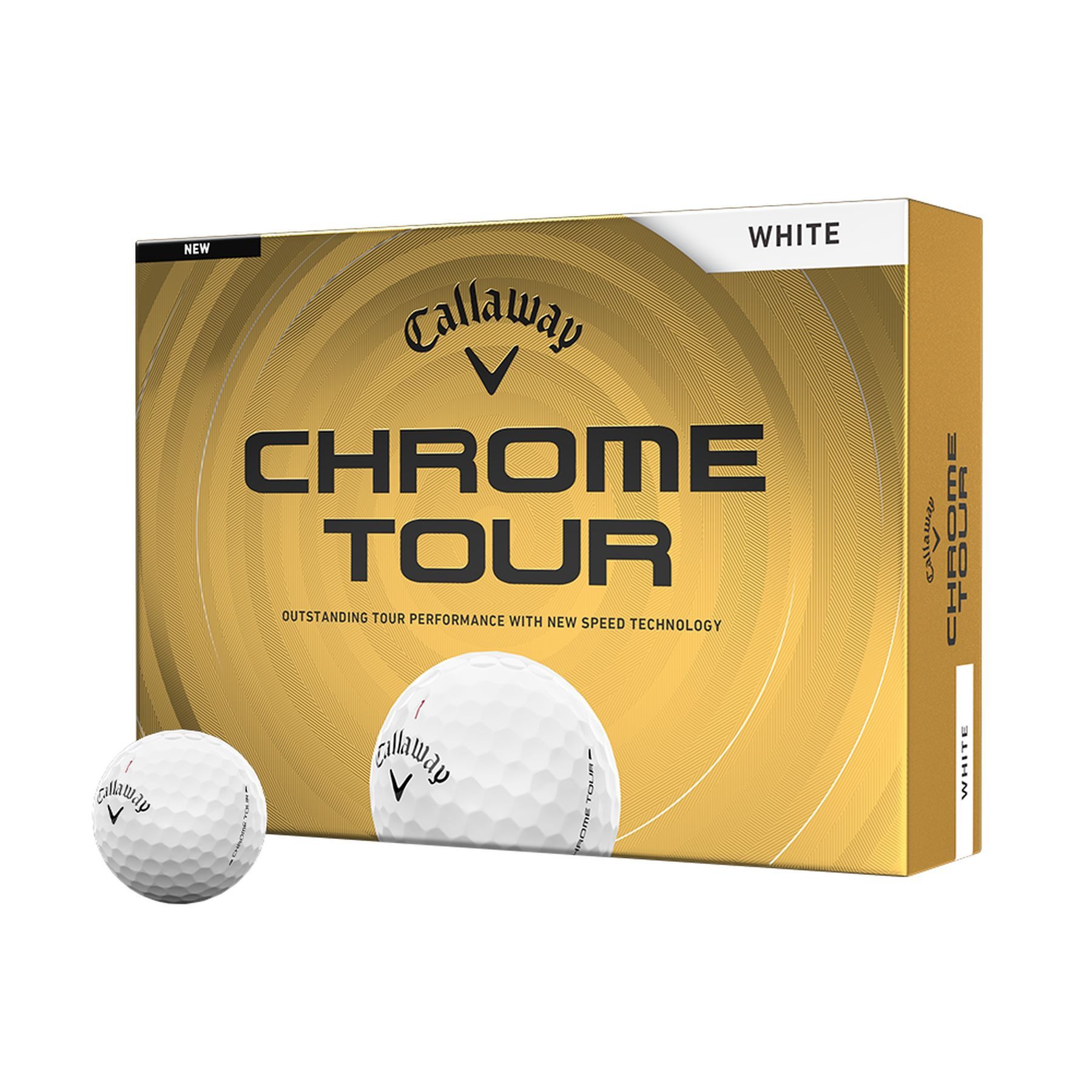 Callaway Golfball Callaway Chrome Tour Golfbälle – Maximale Ballgeschwindigkeit, Tour-Sp, Tour-Performance, Distanz und Kontrolle