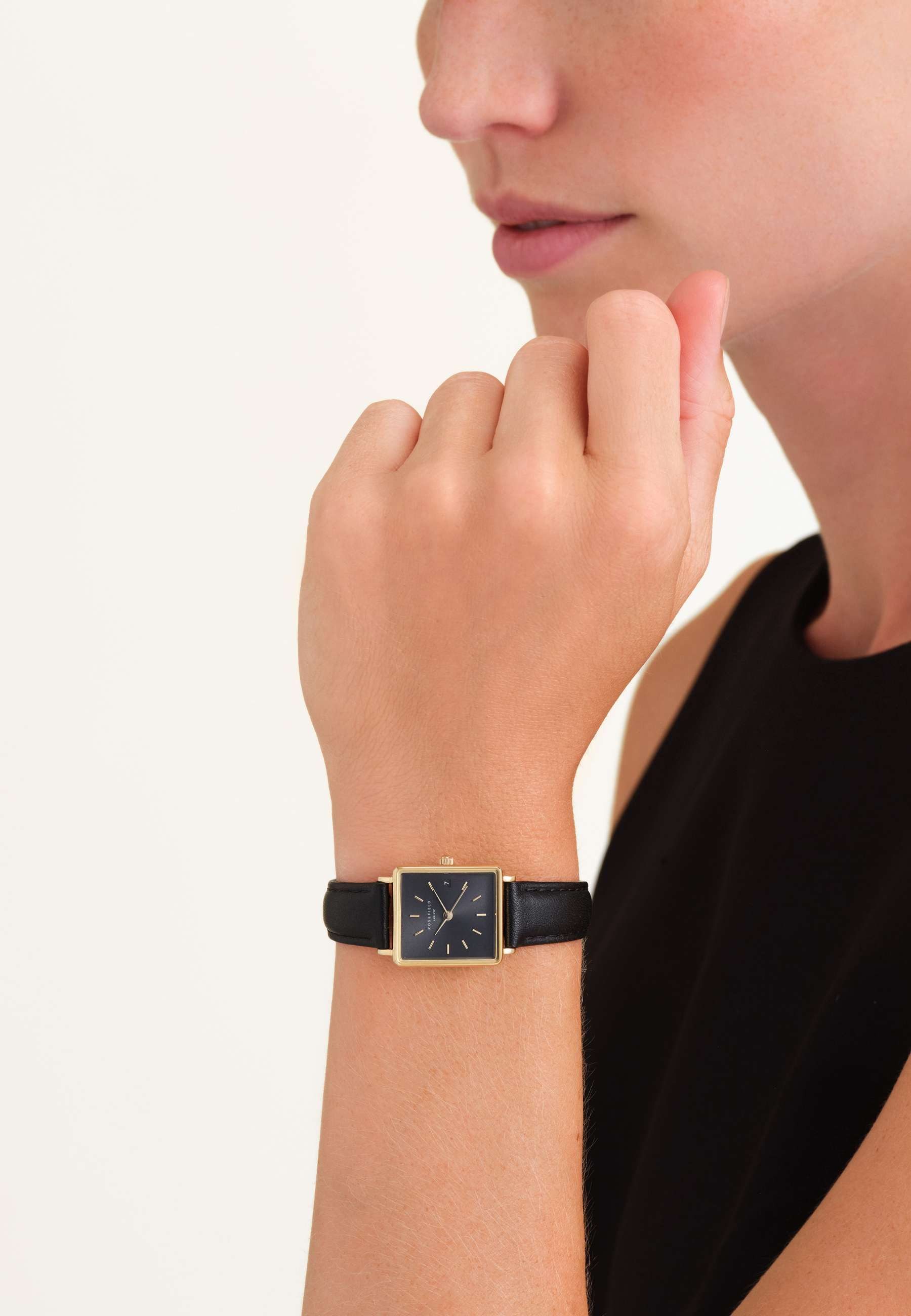ROSEFIELD Quarzuhr ROSEFIELD Damenuhr Boxy XS 24mm Schwarz