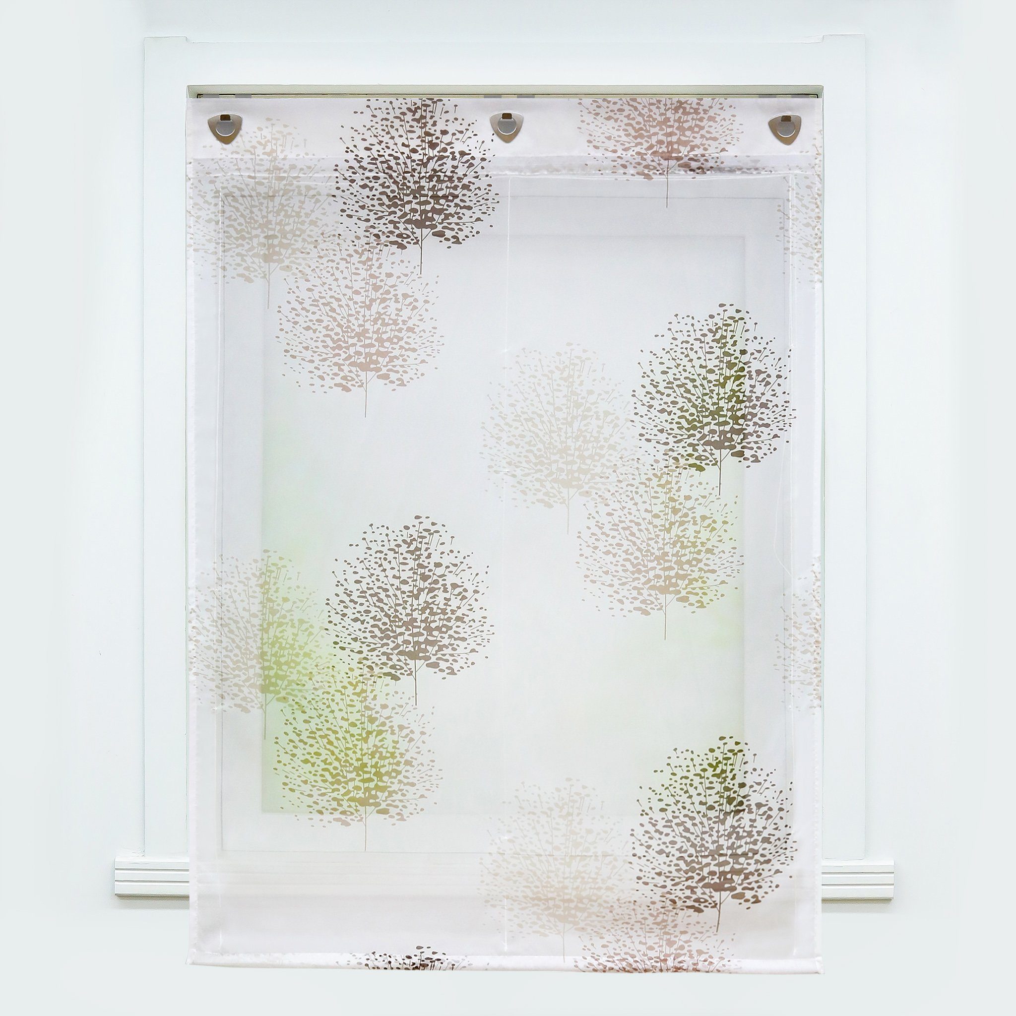 Joyswahl Raffrollo Theresia, mit Hakenaufhängung, Voile mit Baummotiv günstig online kaufen