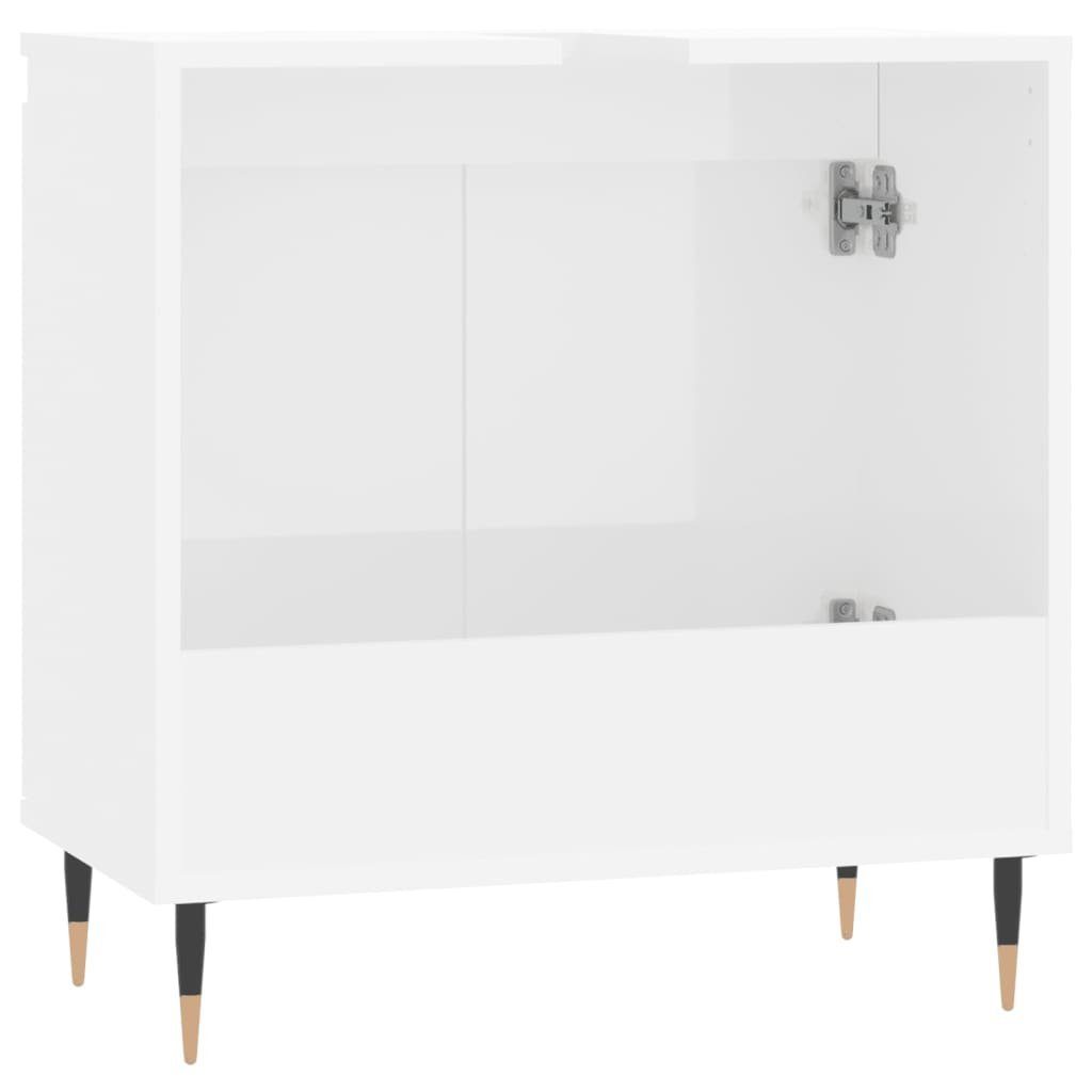 Holzwerkstoff Hochglanz-Weiß (1-St) Badezimmerspiegelschrank cm Badschrank 58x33x60 vidaXL