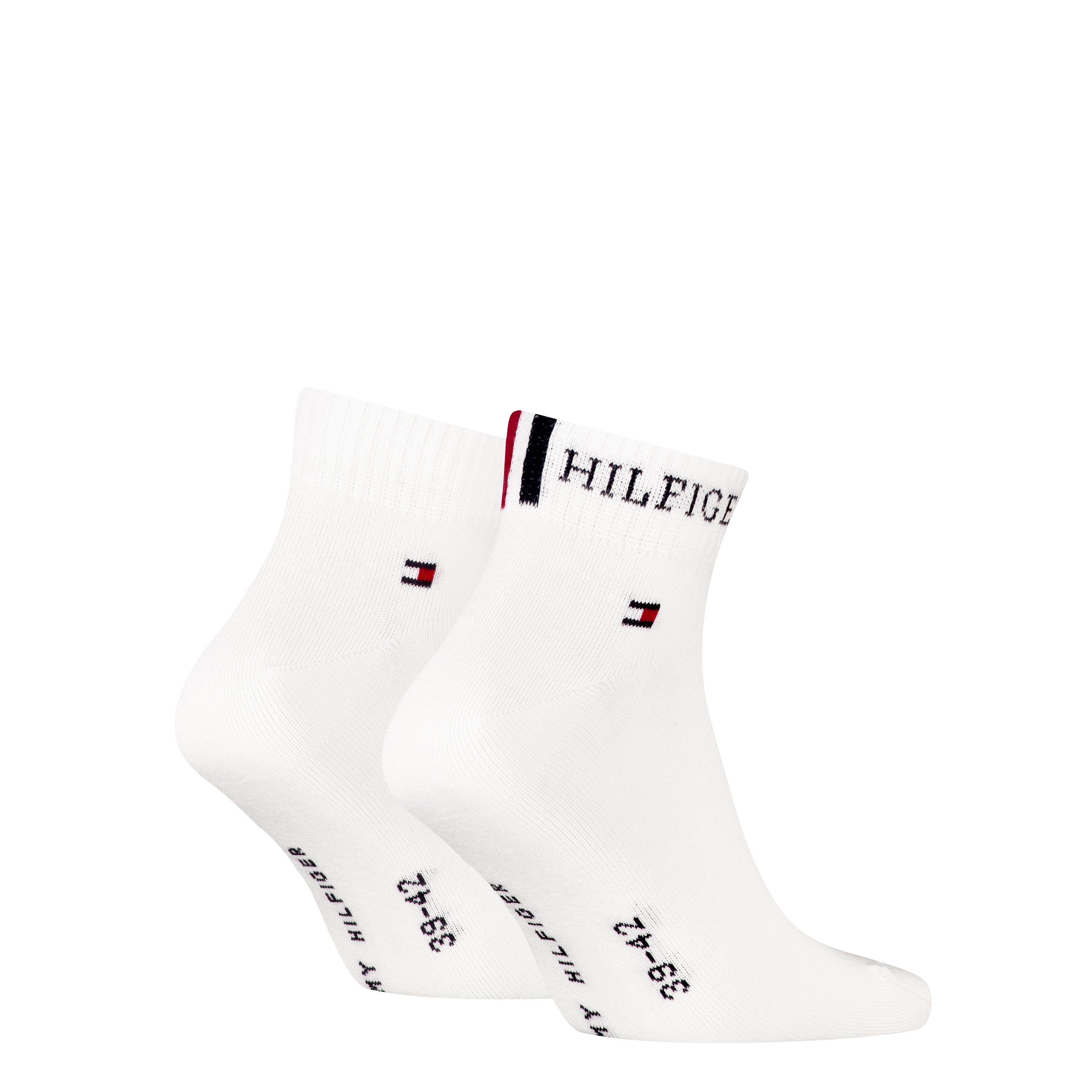 Tommy Hilfiger Kurzsocken TH MEN QUARTER 2P HILFIGER TAB (2 Paar) Logo-Flag und Schriftzug – Bild 2 von 2