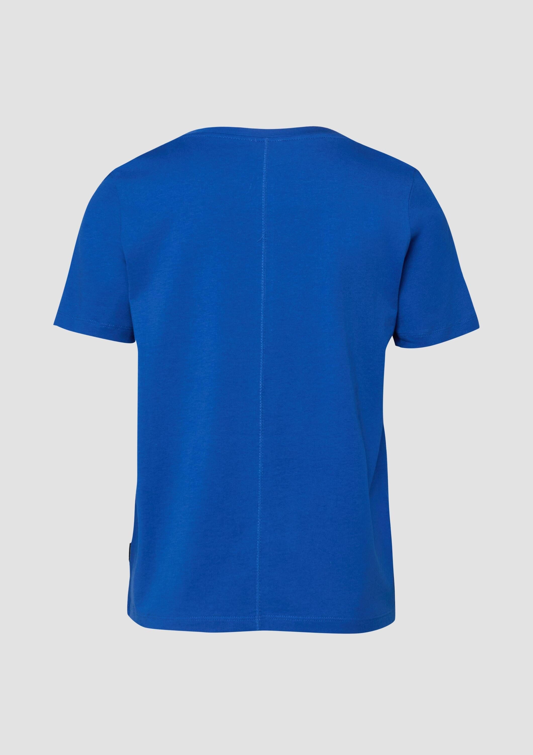 s.Oliver Kurzarmshirt T-Shirt Baumwoll-T-Shirt mit Frontprint und Paillette günstig online kaufen