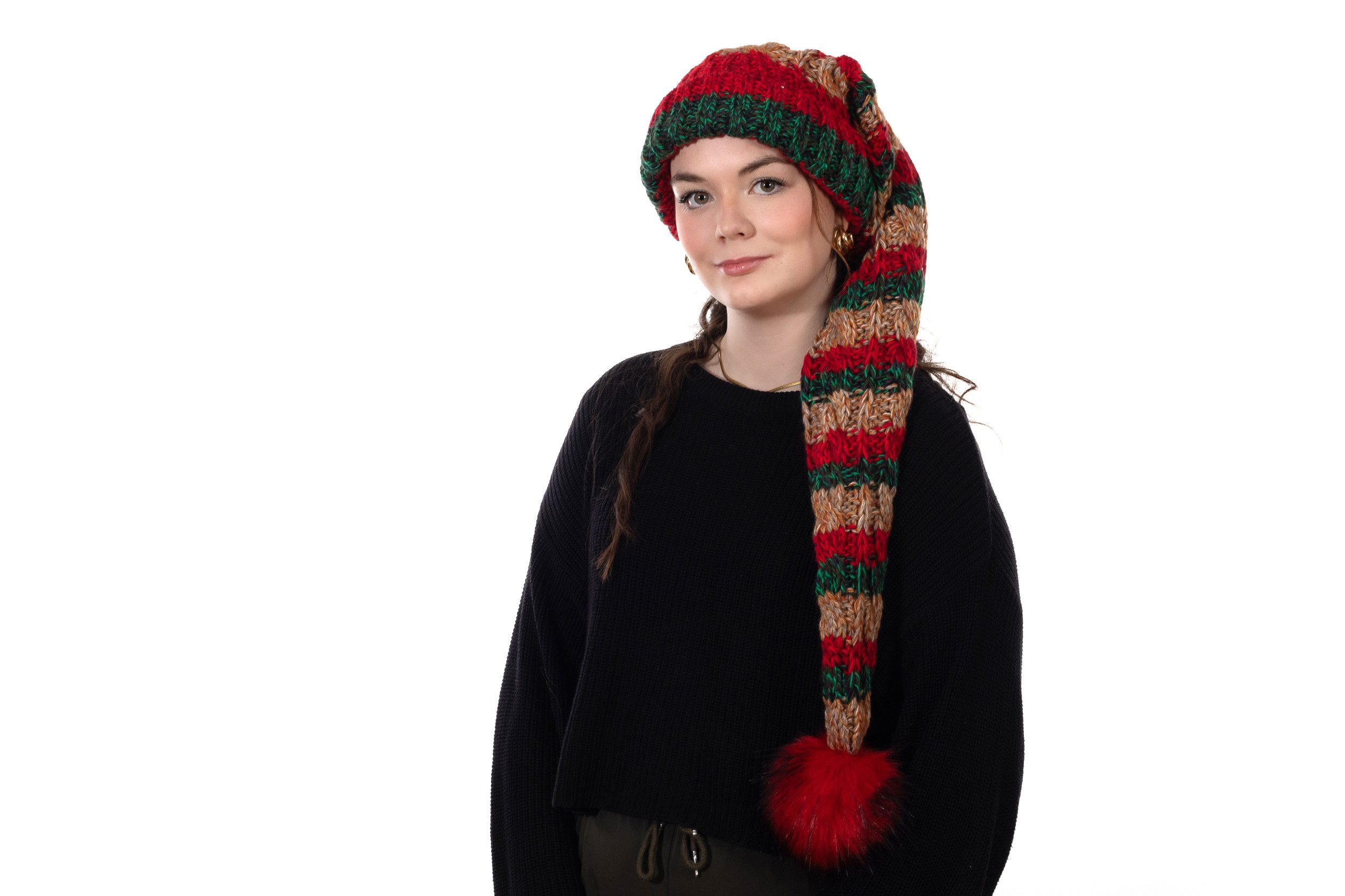 BIRENDY Strickmütze Birendy Beanie A115 Mütze Zipfelmütze Pudelmütze Wintermütze