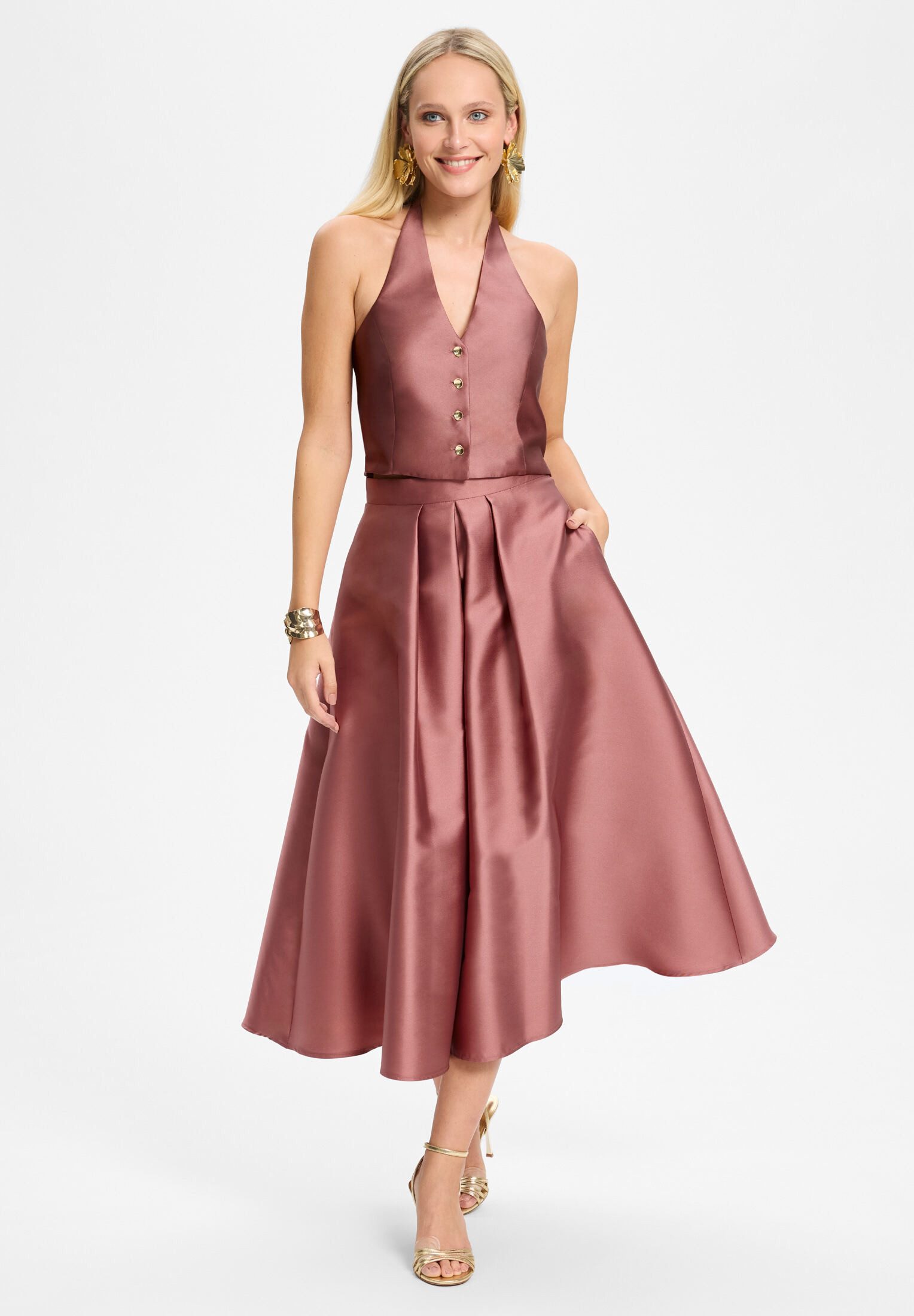 SWING Midirock - Faltenrock aus Twill