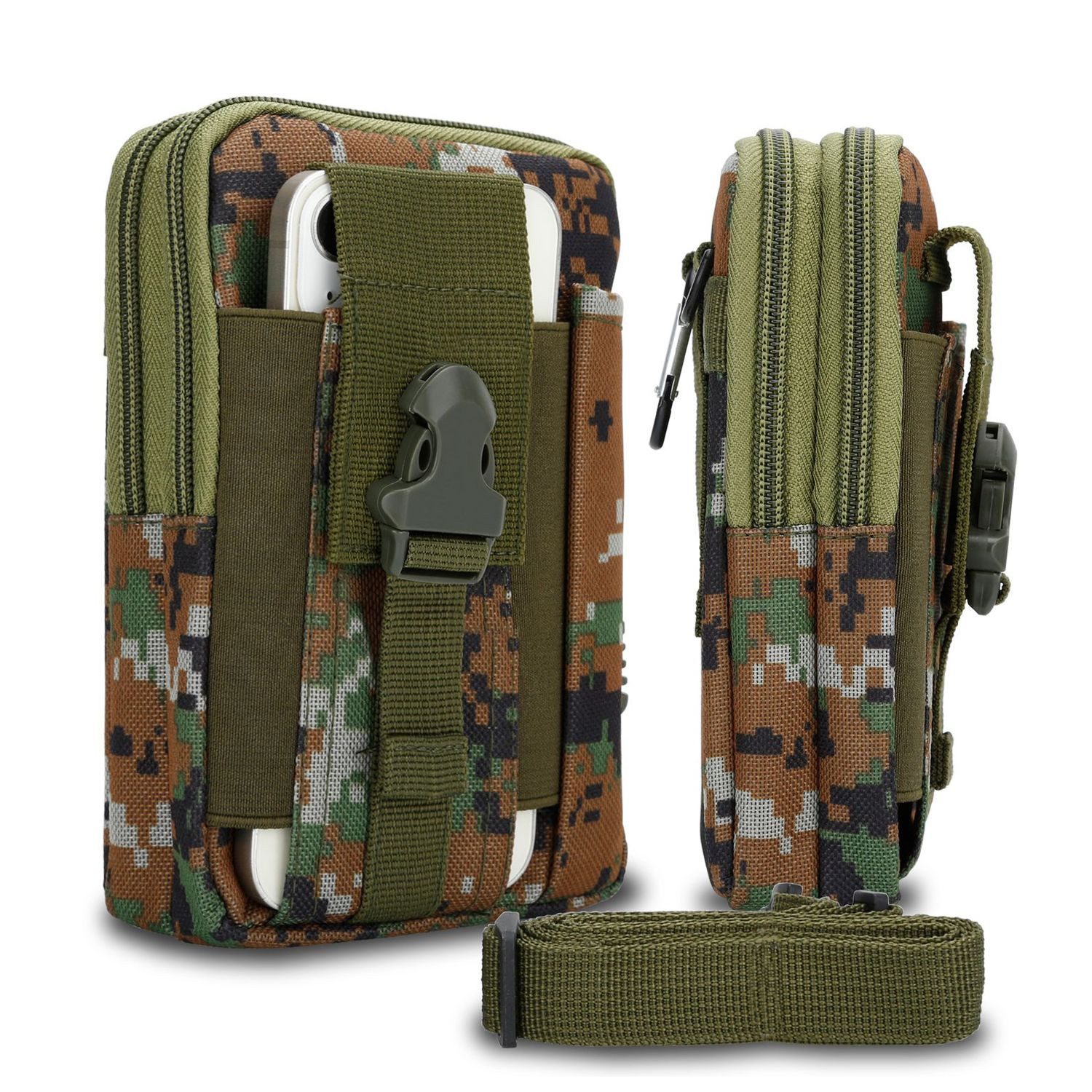 Cadorabo Handytasche für iPhone 14 PLUS (1-tlg), Hülle mit Schultergurt Handyhalter Militär Gürteltasche Hüfttasche